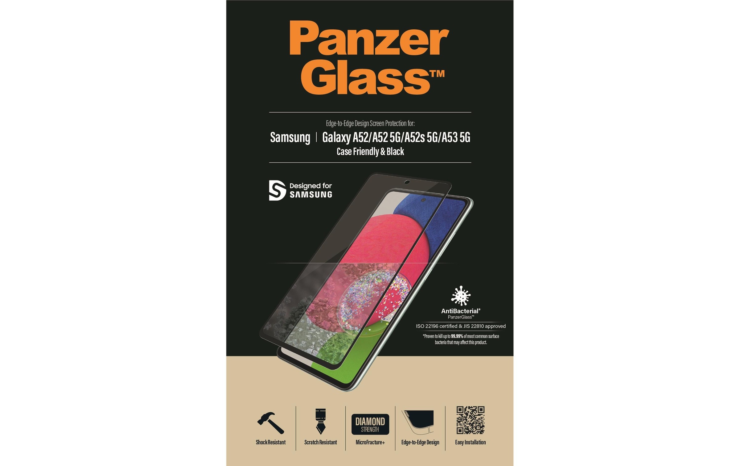 PanzerGlass Schutzfolie »Friendly Galaxy A5« Mit Rahmen