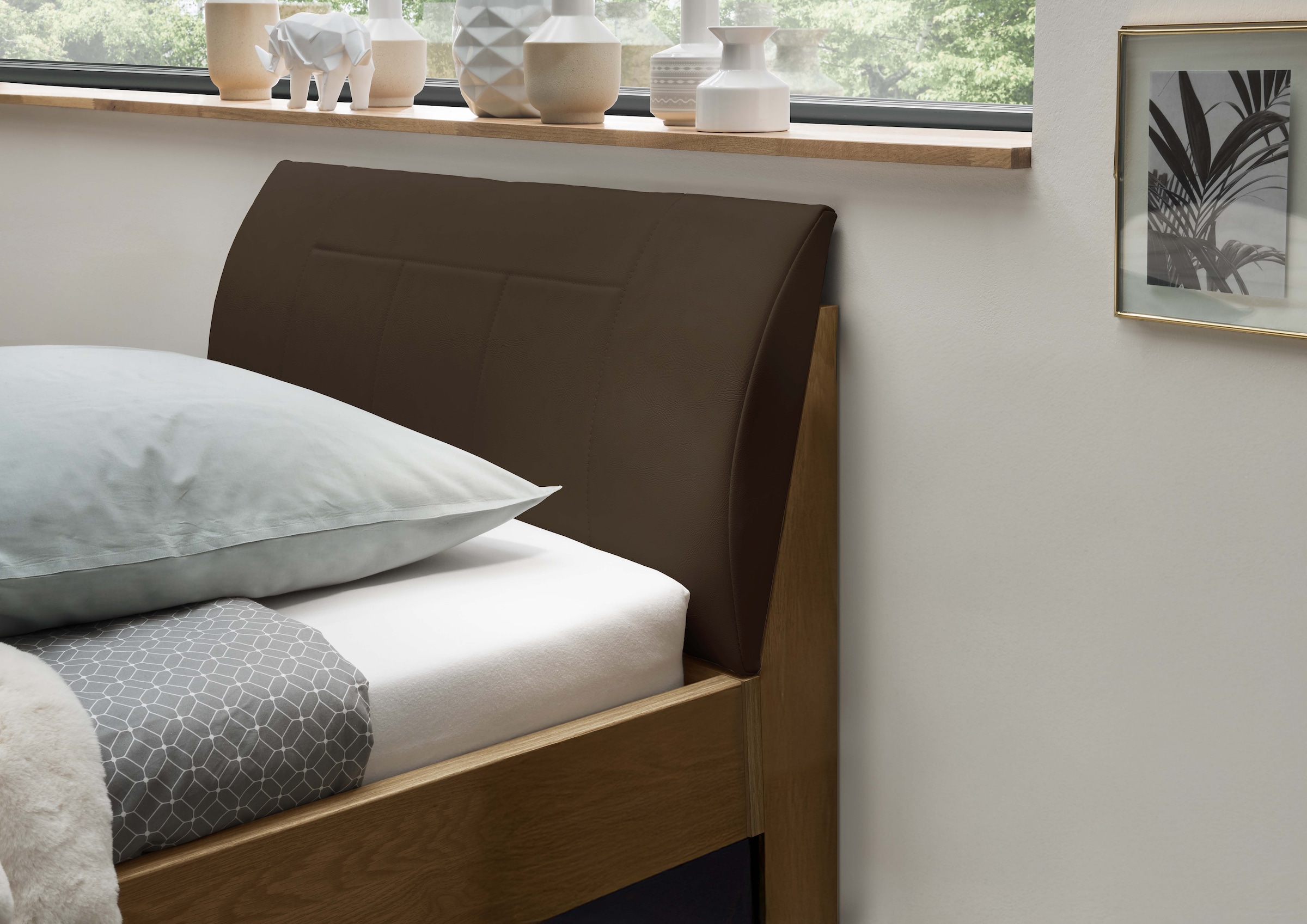 WIEMANN Lit en bois »Cardiff, Bettgestell, Bettrahmen, teilmassiv, mit Polsterkopfteil« Belastbarkeit 110/220 Kg, 4-fache höhenverstellbar, MADE IN GERMANY,  Fussteil aus Massivholz, verschiedene Grössen