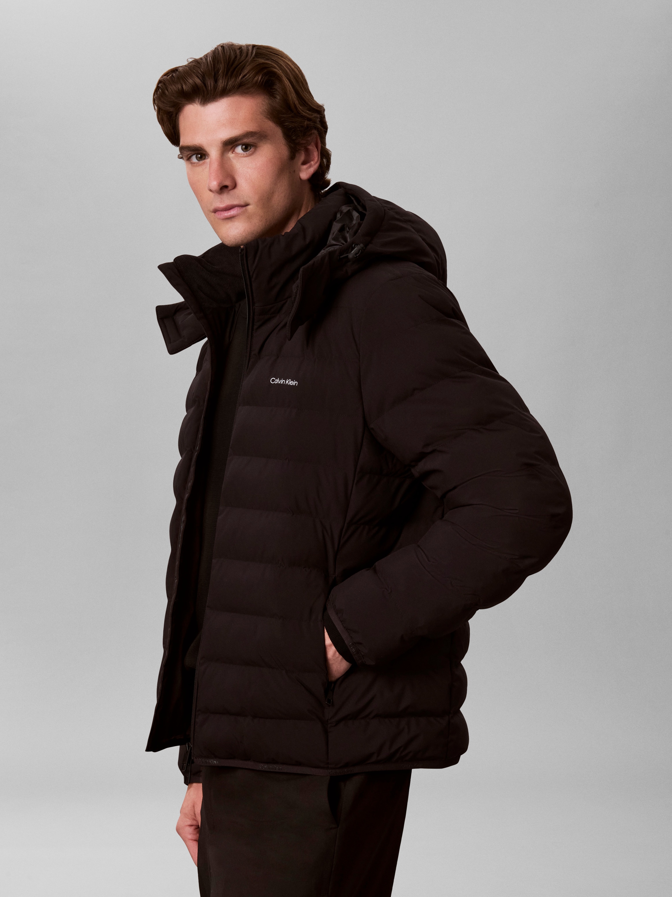 Calvin Klein Veste matelassée »NYLON HOODED PUFFER« avec capuche coupe régulière avec capuche