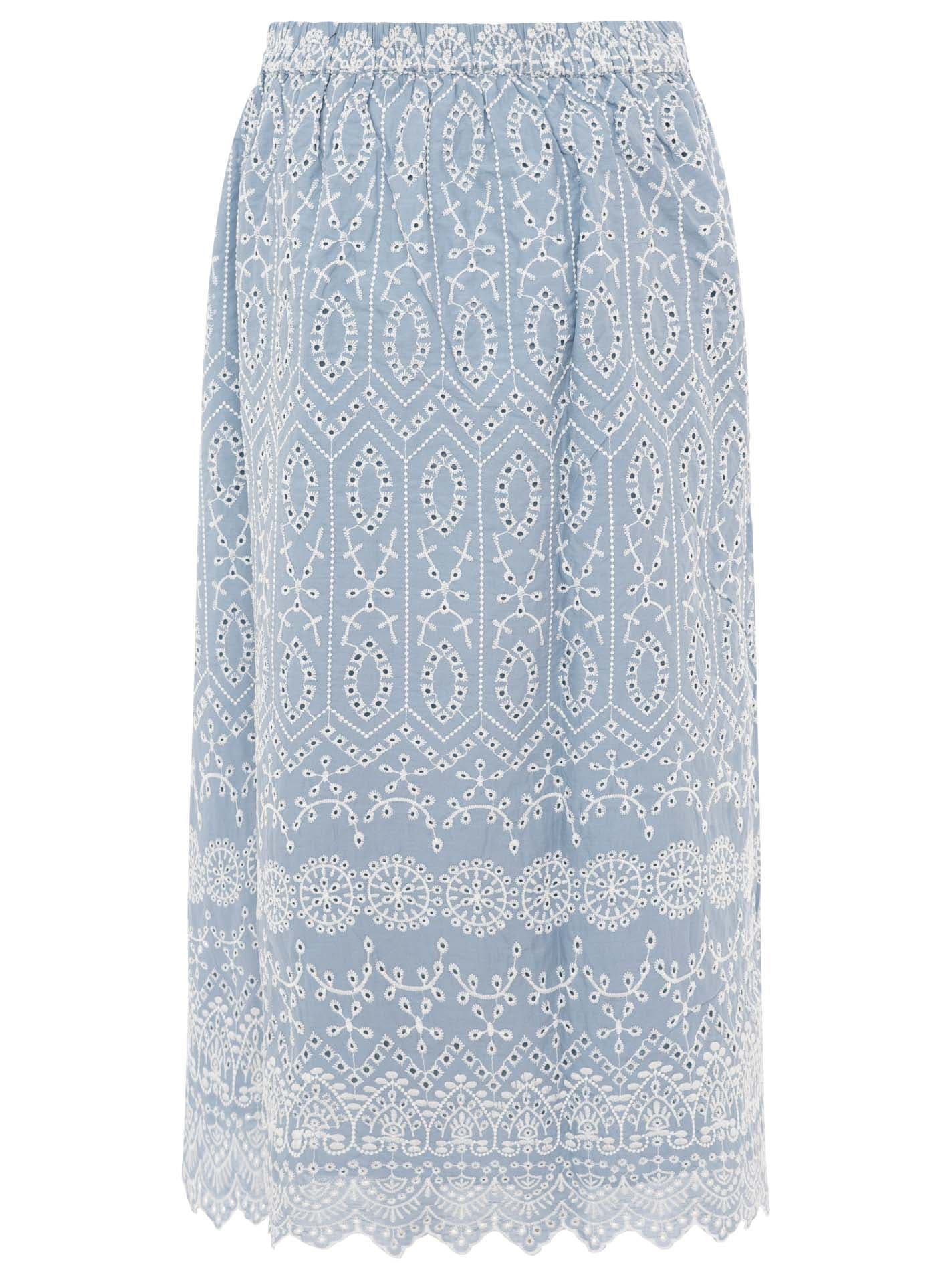 Zwillingsherz Maxirock »"Lochstickerei"« knöchellang, mit Lochspitze, elastischer Bund