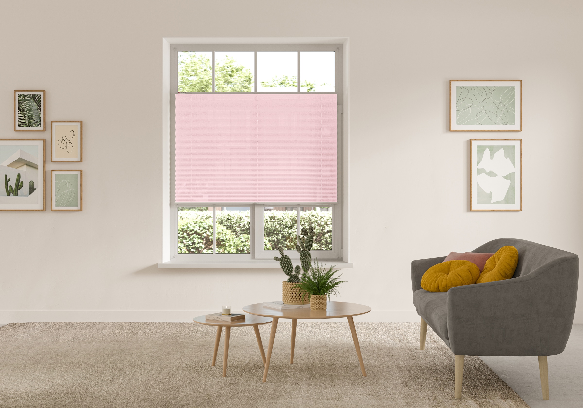 my home Plissee »DAHRA - in Crush-Optik« Lichtschutz ohne Bohren verspannt Fixmass, Bestseller mit über 5500 4,5-Sterne-Bewertungen, Klemmträger