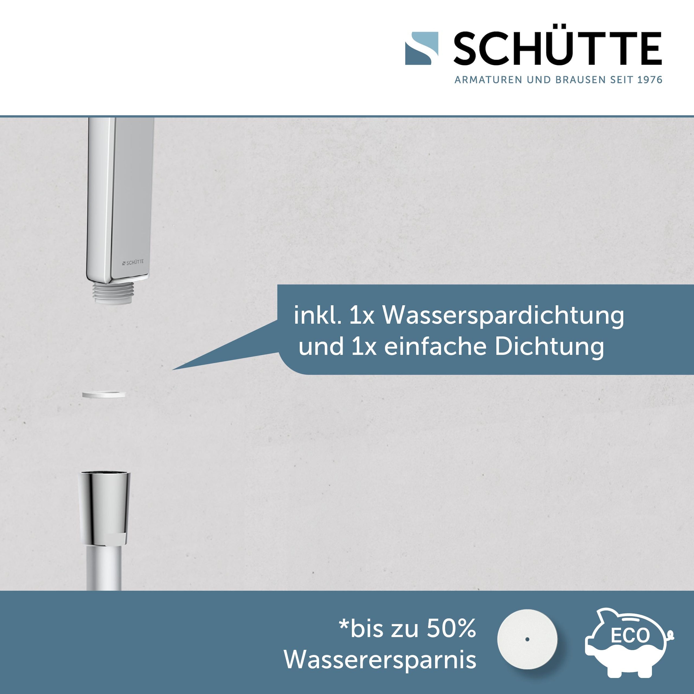 Schütte Handbrause »HAWAII« 3-fach verstellbar, mit Antikalknoppen, wassersparend, rund