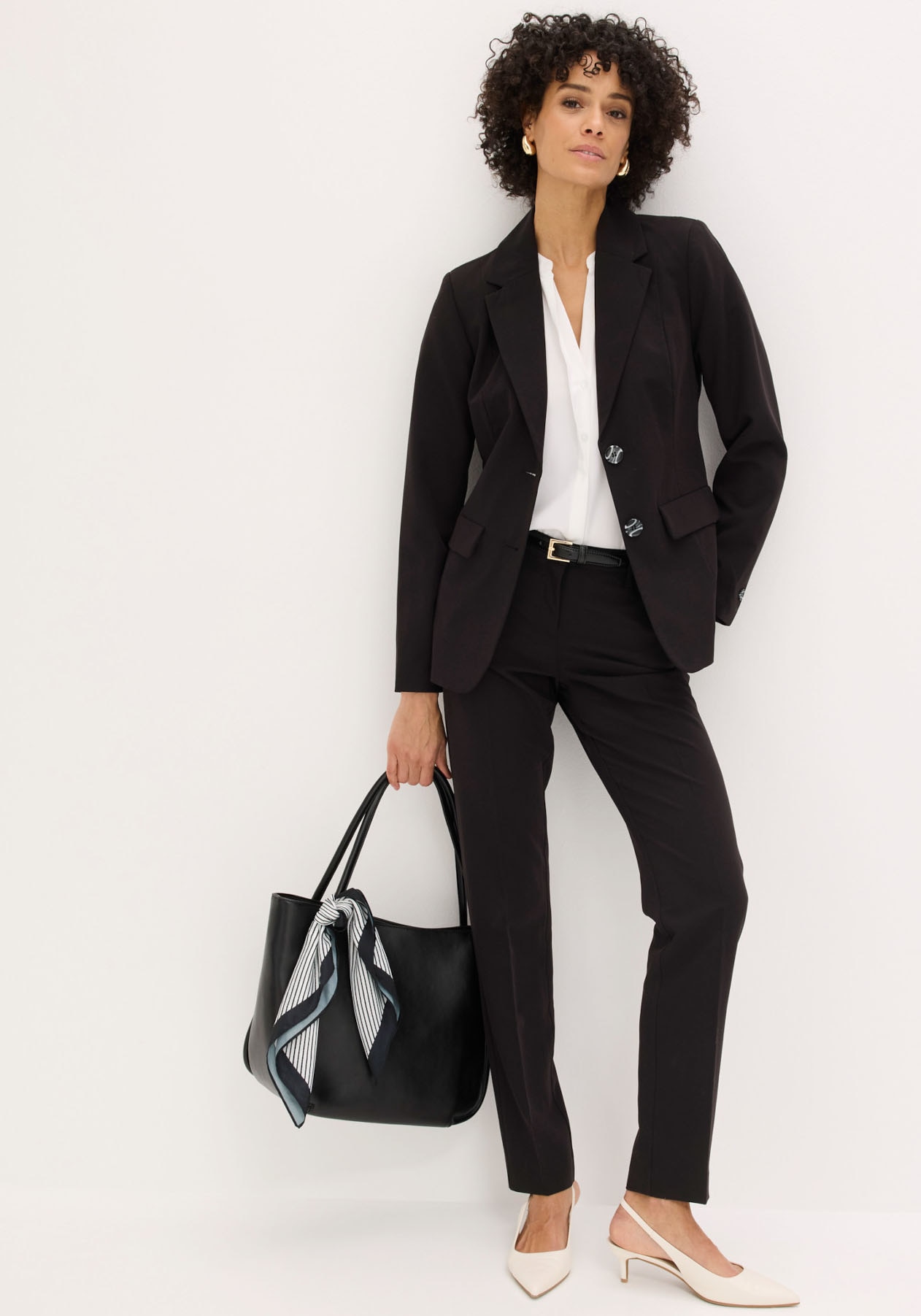 bonprix Tailleur pantalon »Hosenanzug 2-tlg« Ensemble, 2er, 2 tlg. coupe régulière Regular Fit, mit Elasthan-Anteil, verschiedene Konfektionsgrössen
