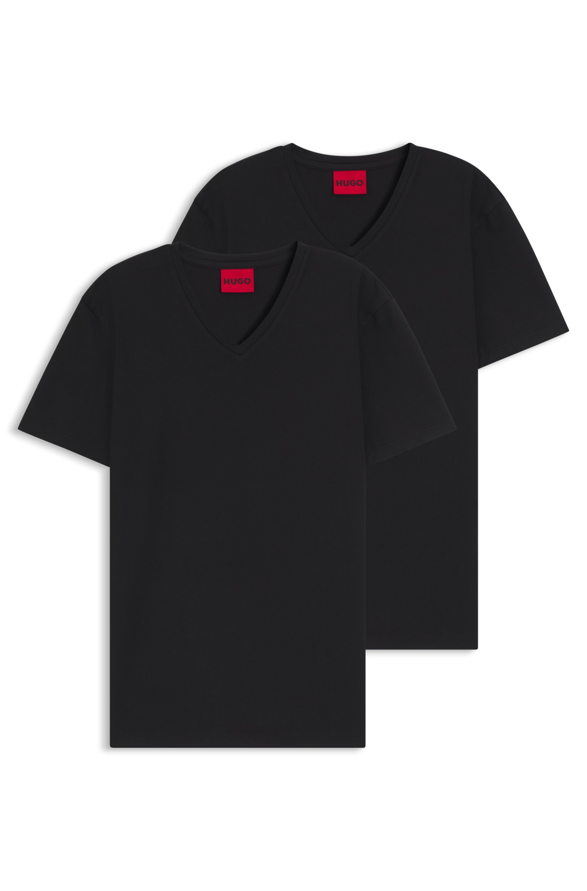HUGO T-shirt »HUGO-V« Paquet, 2er,  V-Ausschnitt, Slim-Fit, HUGO Logo-Print