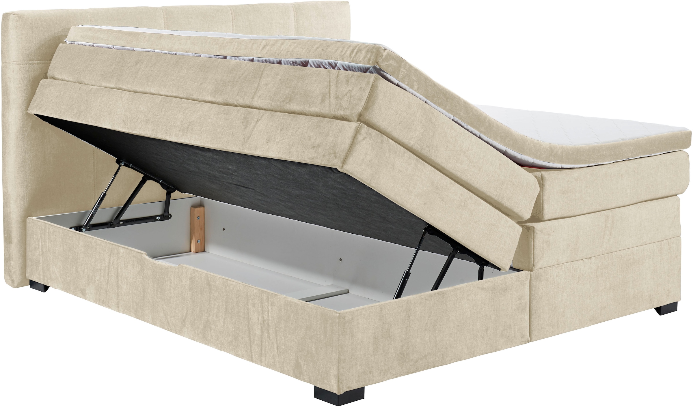 ED EXCITING DESIGN Lit boxspring »Fanes mit Komforteinstiegshöhe von 73cm« erhältlich in 180x200cm, inkl. Bettkasten und 7cm Visco-Topper