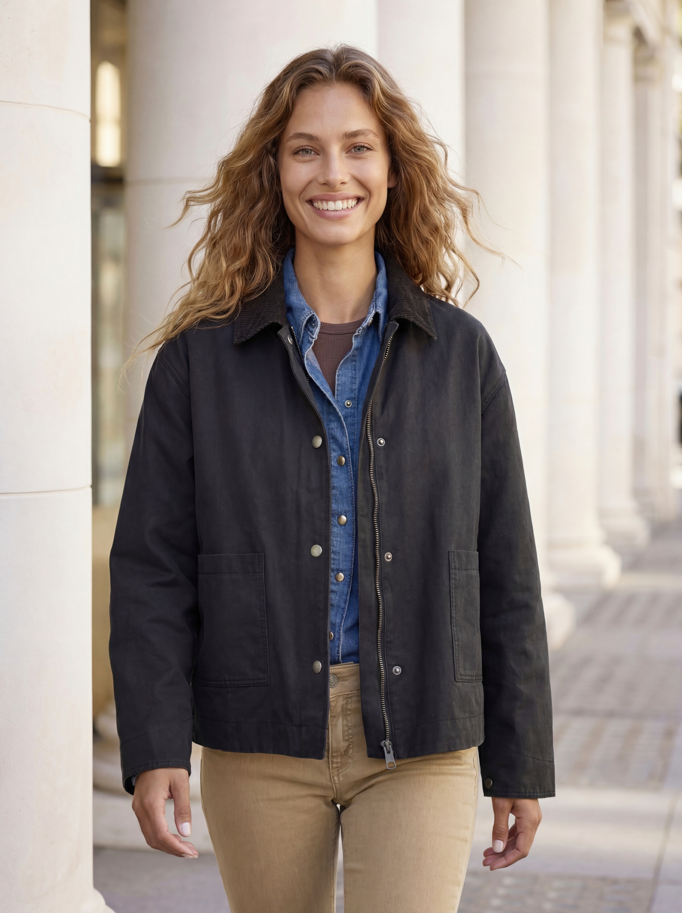 French Connection Kurzjacke mit Kordkragen