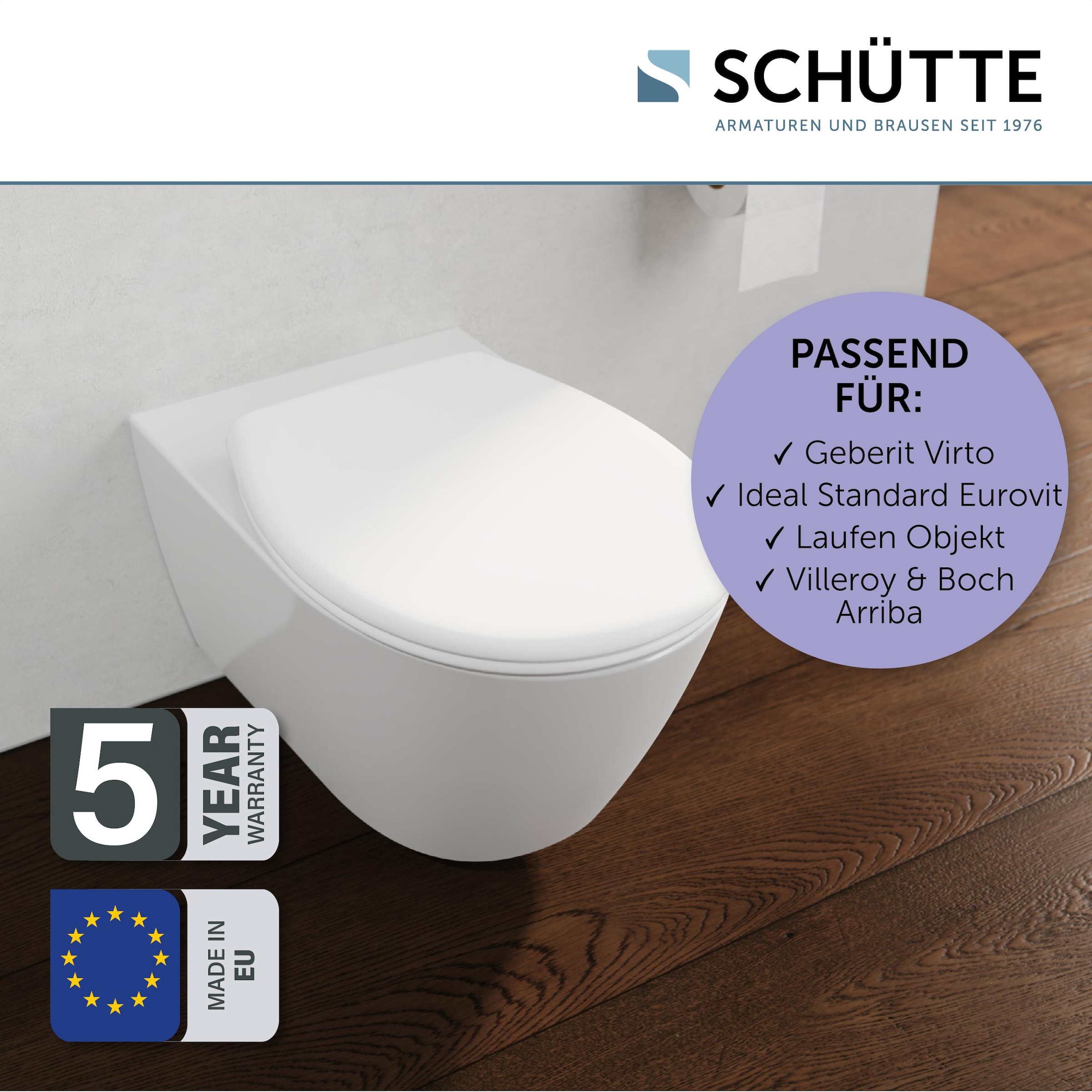 Schütte WC-Sitz »Duroplast, WHITE PRO 1« WC-Sitz, Befestigungsmaterial, Montageanleitung,  mit Absenkautomatik und Schnellverschluss