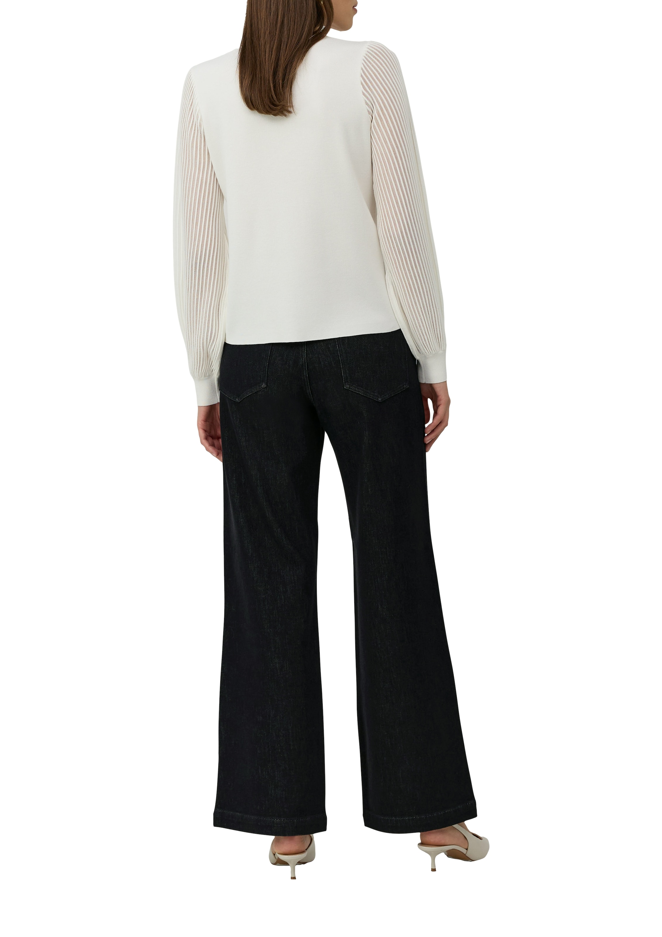 s.Oliver BLACK LABEL Strickpullover mit semitransparenten Ärmeln