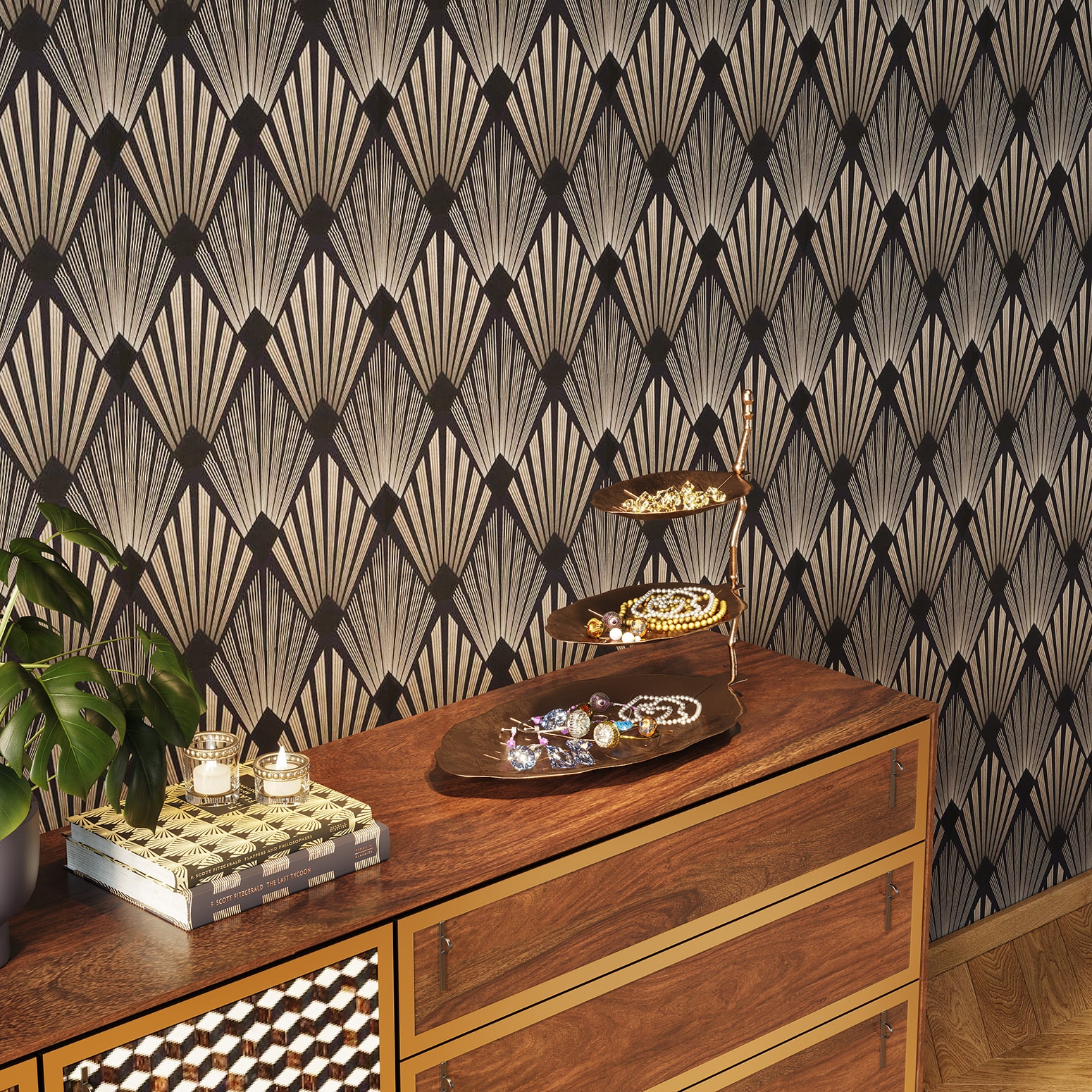 Kare Design Étagère »Deko Etagere Leaf Gold«