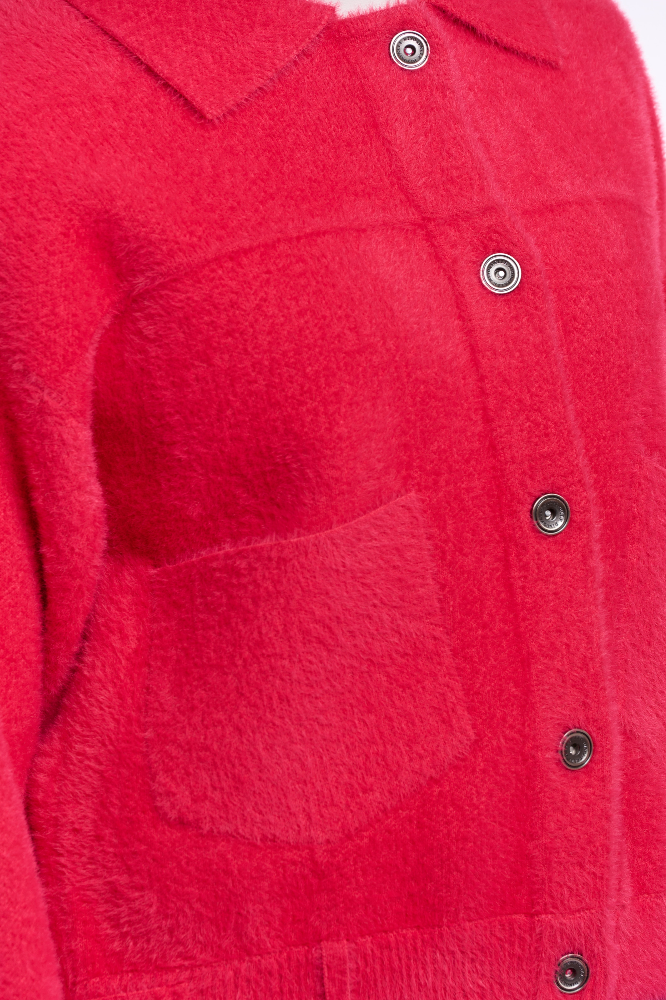 Rino & Pelle Cardigan »BUBBLY« avec un aspect duveteux, manches longues, col rond, sans capuche, en mélange de matières