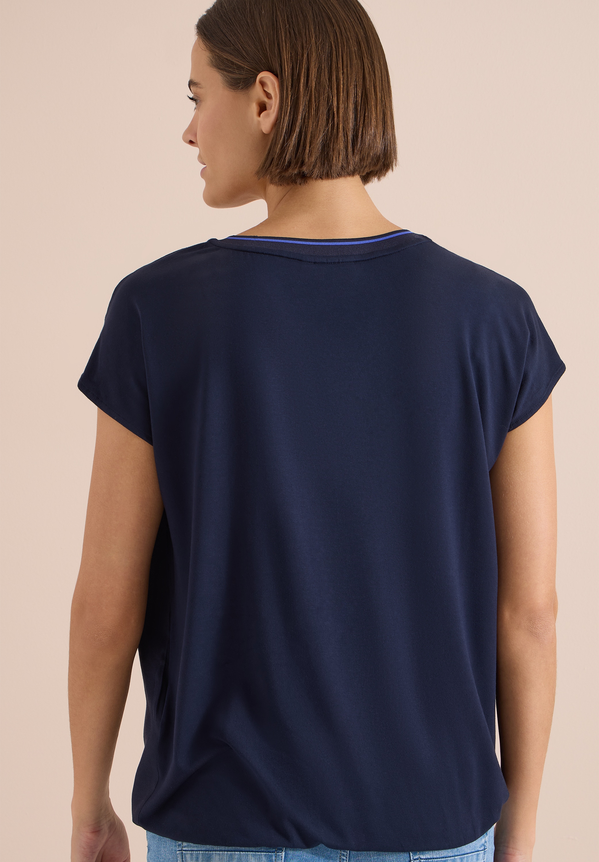 Cecil Blouse à manches courtes T-shirt d'été à manches courtes avec mélange de textures