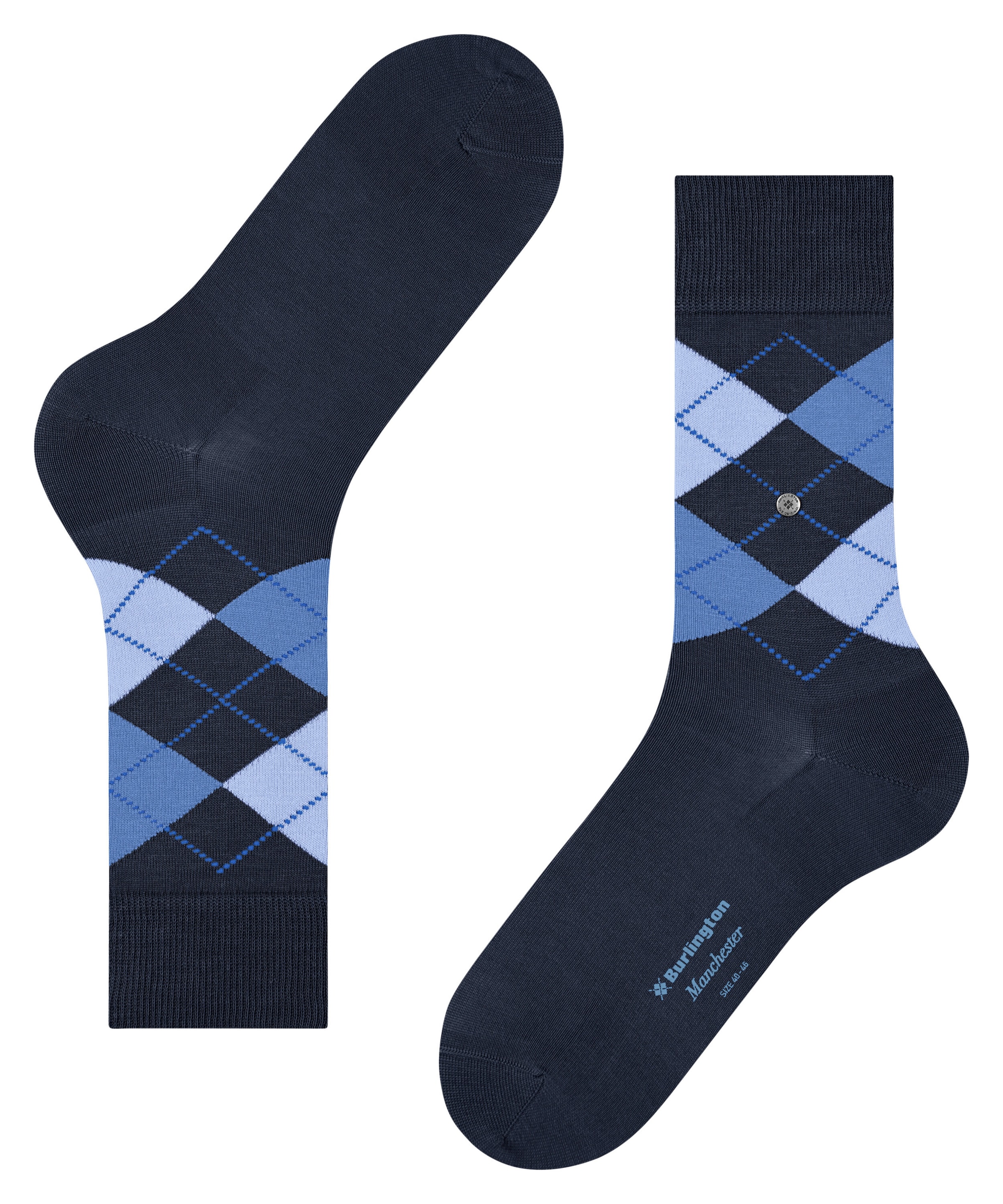 Burlington Socken »Manchester« Einheitsgrösse 40-46, Argyle-Muster, Burlington-Clip