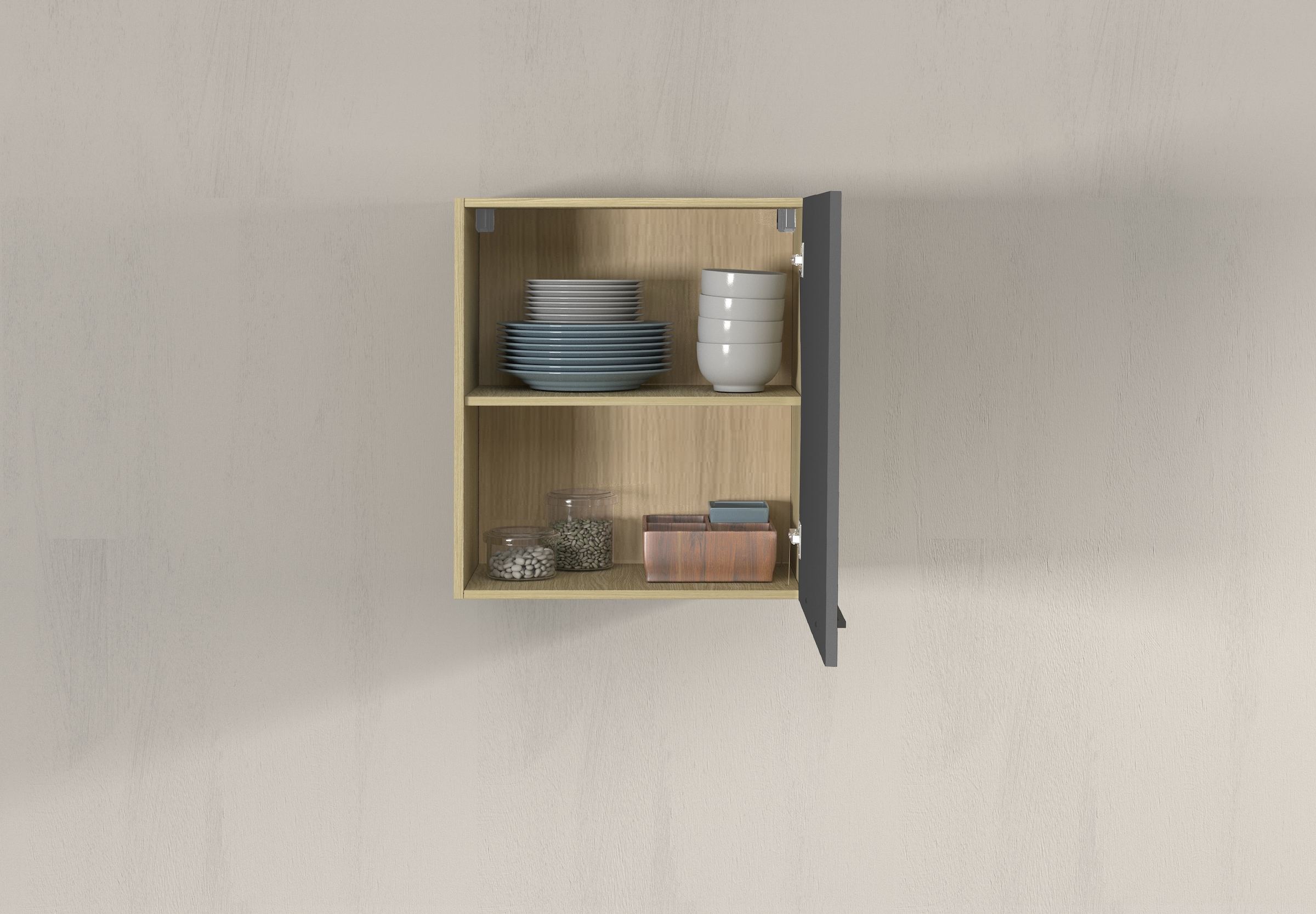 KOCHSTATION Armoire suspendue »Luna, Oberschrank,  Küchenhängeschrank, Made in Italy« B/T/H: 60×35×71 cm, zusätzlicher Stauraum über der Arbeitsfläche