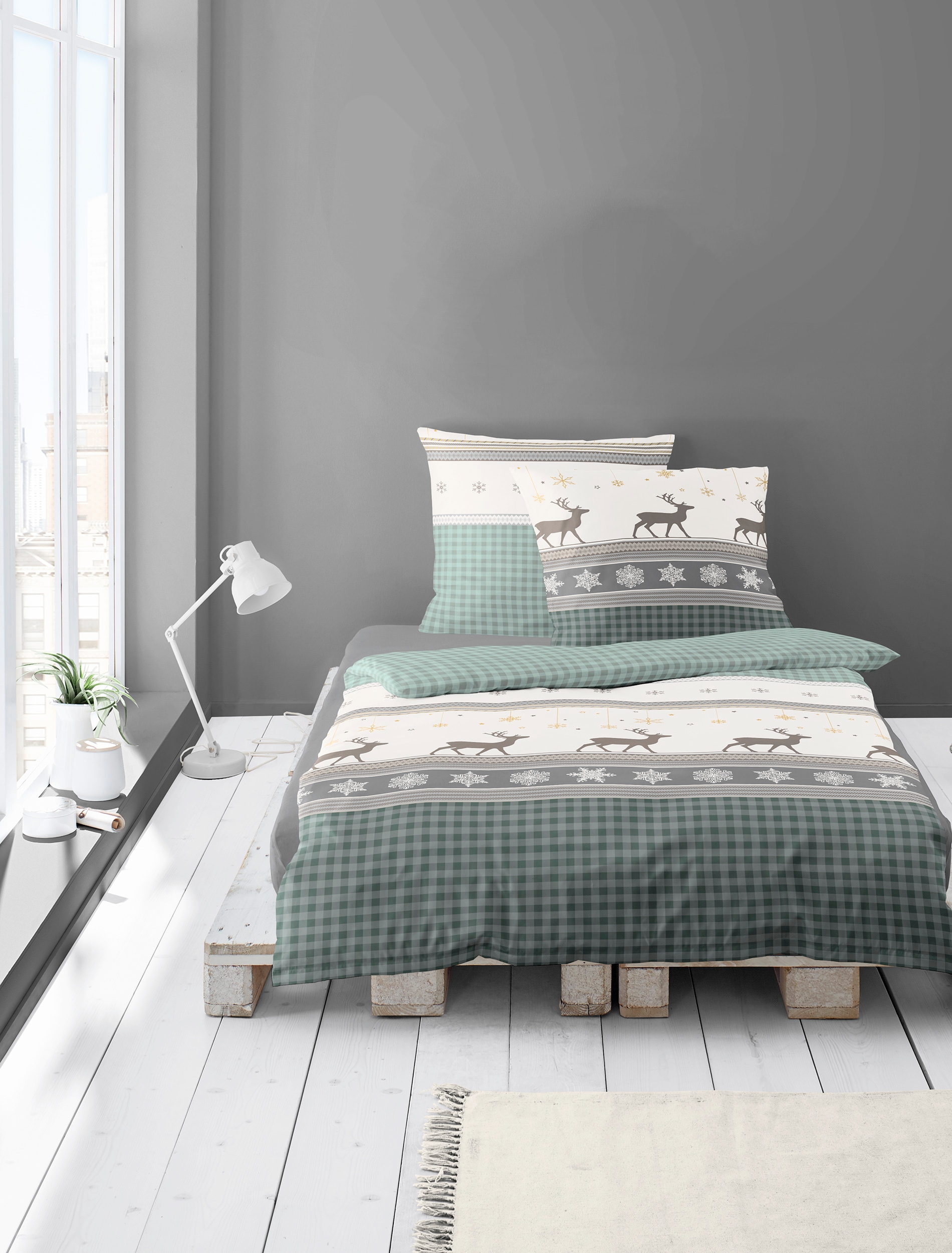 BIERBAUM Linge de lit »Wichtel« 2 pièces tlg. Biber, 100 % Baumwolle, pflegeleicht, kuschelig weich