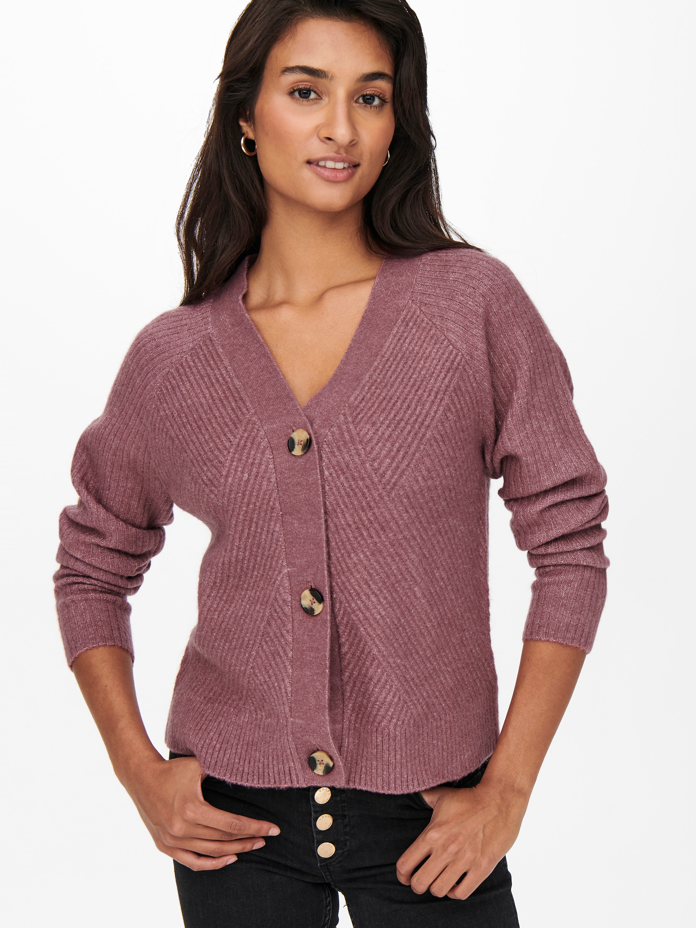 ONLY Strickjacke »ONLCAROL NICE L/S CARDIGAN KNT NOOS« Kunstfaser, regular fit