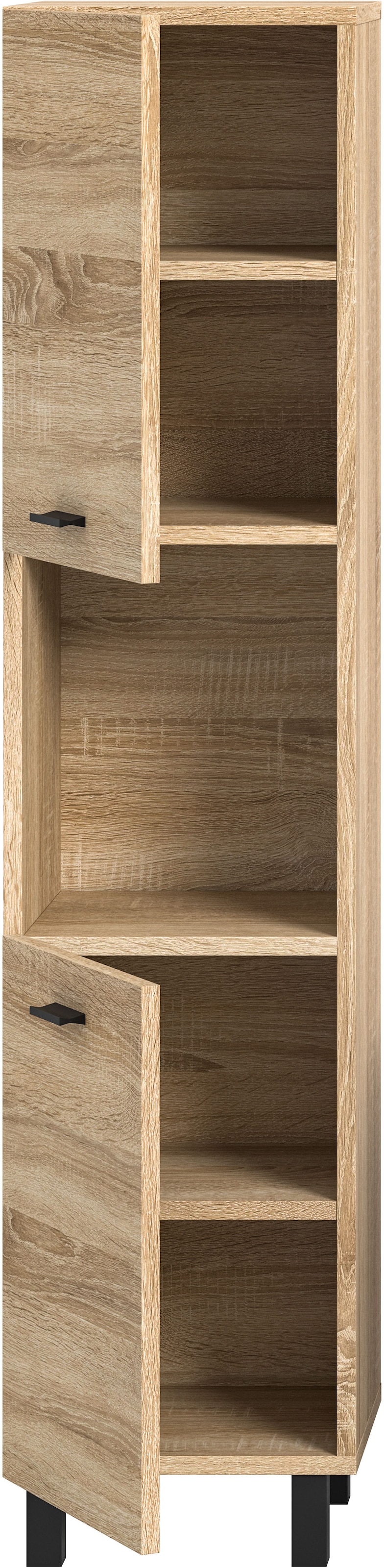 welltime Hochschrank »Tampa, Höhe 125cm, hängend oder stehend montierbar« Badschrank, Bad-Hängeschrank, Badezimmer, Bad-Möbel