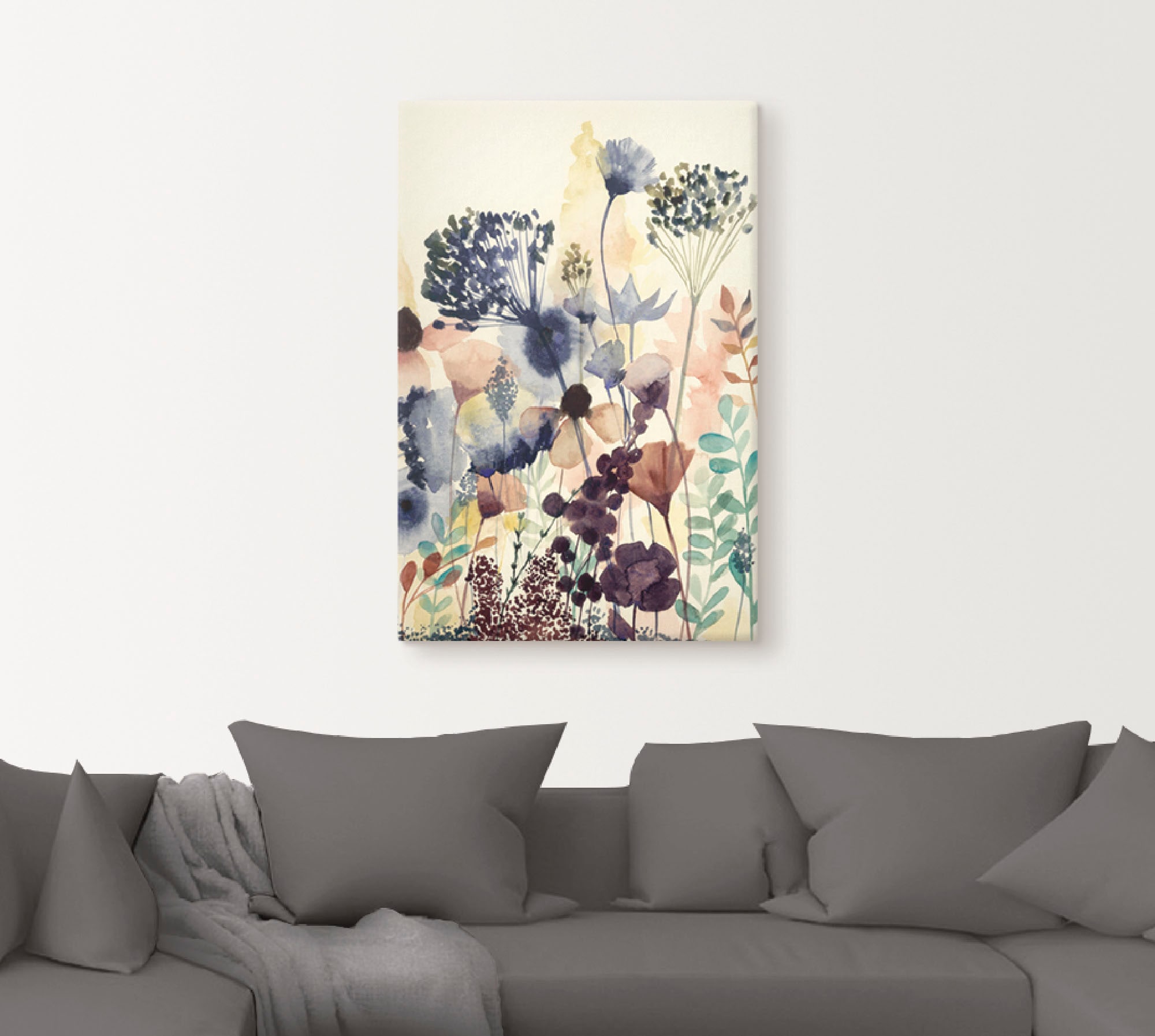 Artland Leinwandbild »Sonnengetrocknete Blüten II« Blumenwiese 1 Stk. tlg. auf Holzrahmen gespannt