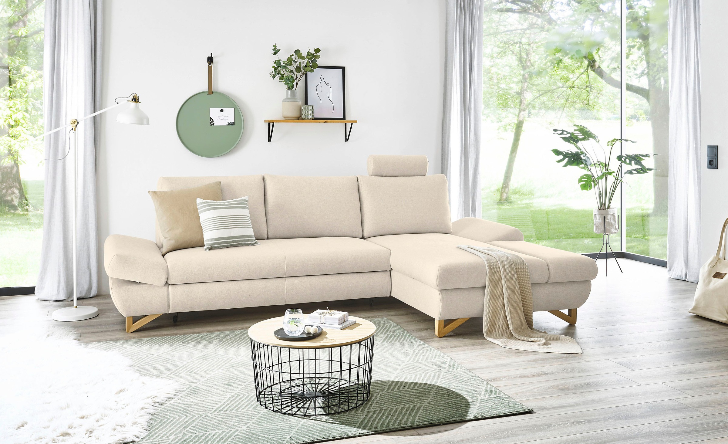 Home affaire Canapé d'angle »City/Giron, L-Form,« verstellbare Armlehnen mit Rasterfunktion