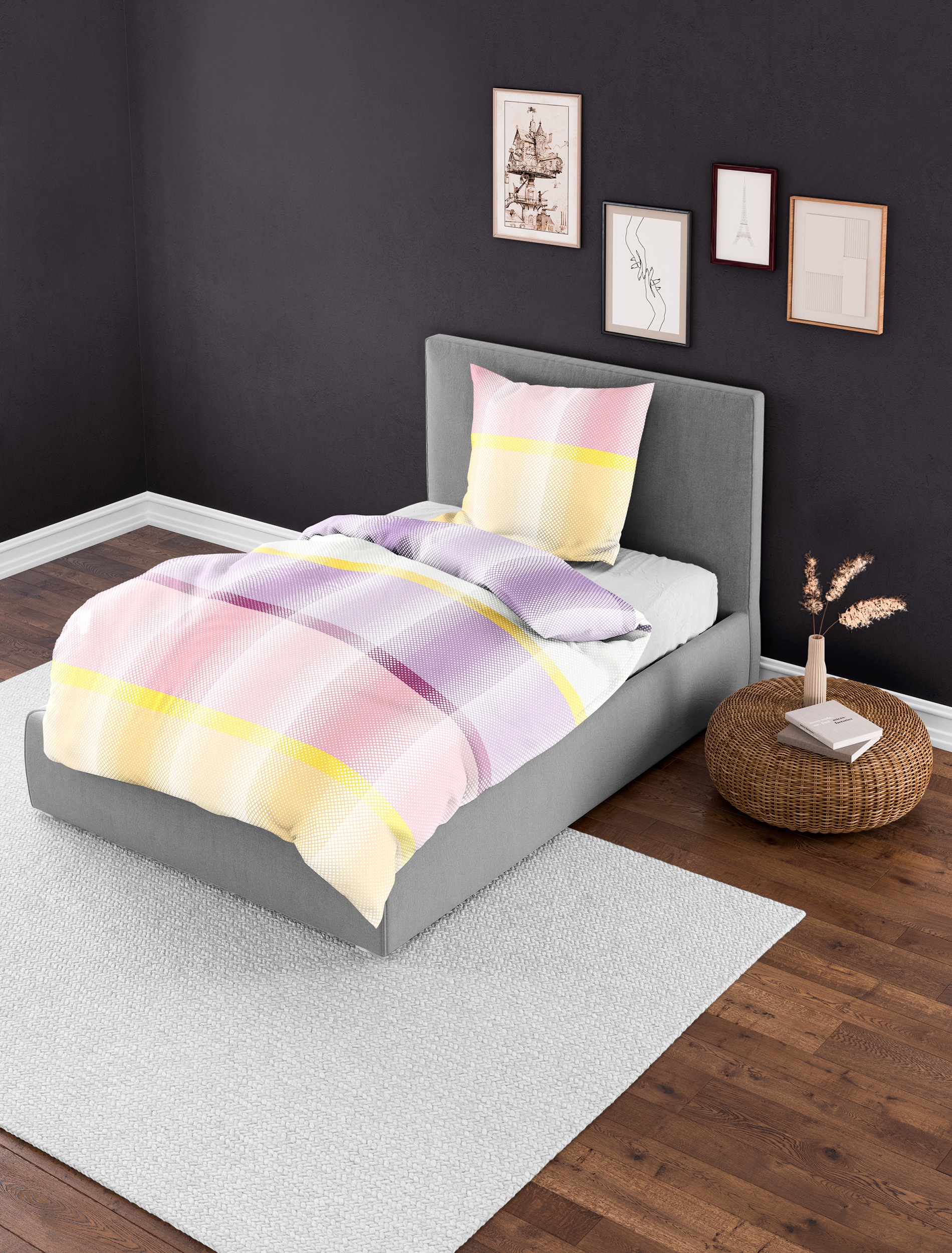 BIERBAUM Bettwäsche »2345BW4121« 2 Stk. tlg. Bettwäsche, 100 % Baumwolle, pflegeleicht