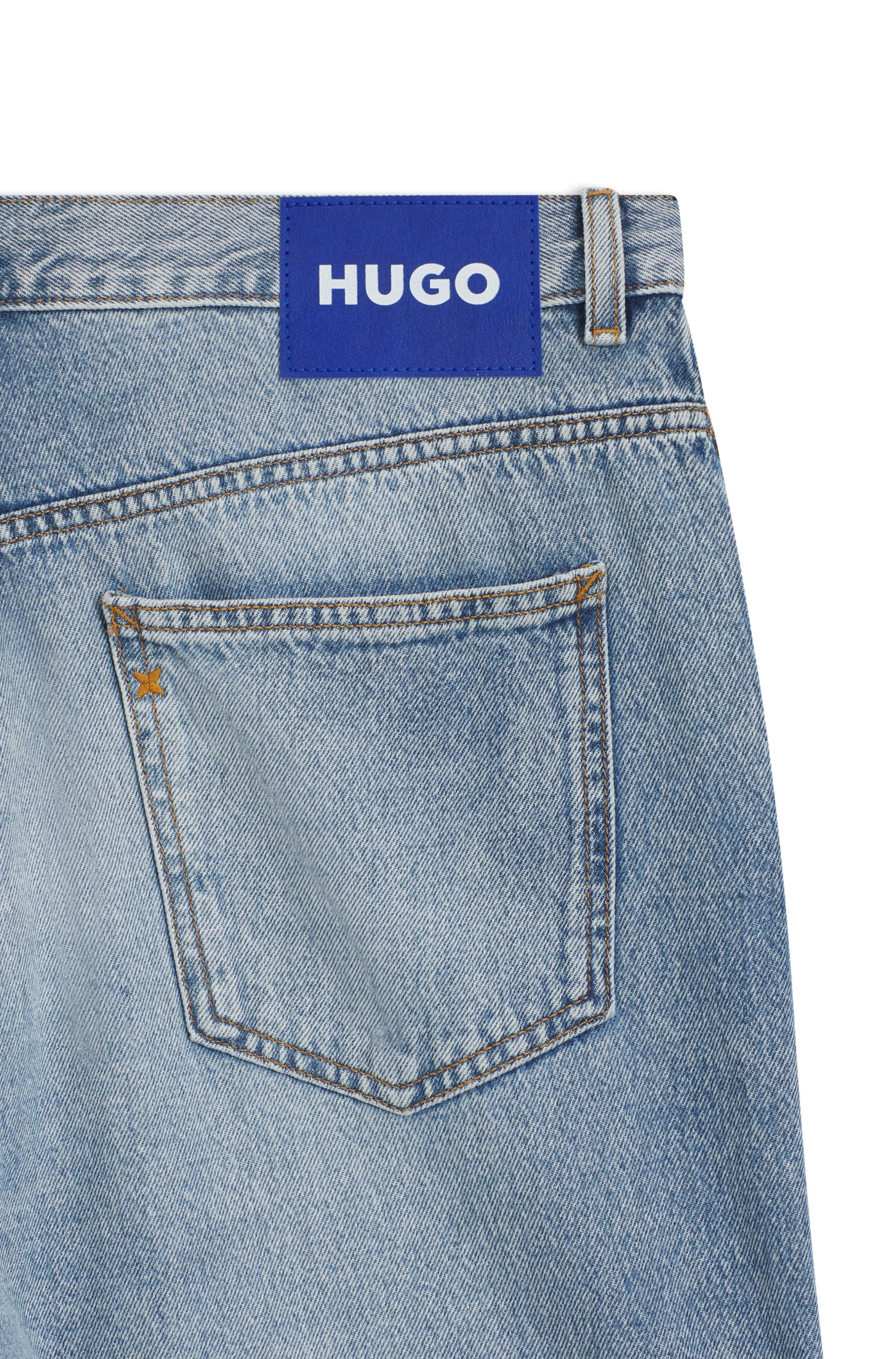 HUGO Blue Jeans loose fit »Nate« in heller Waschung