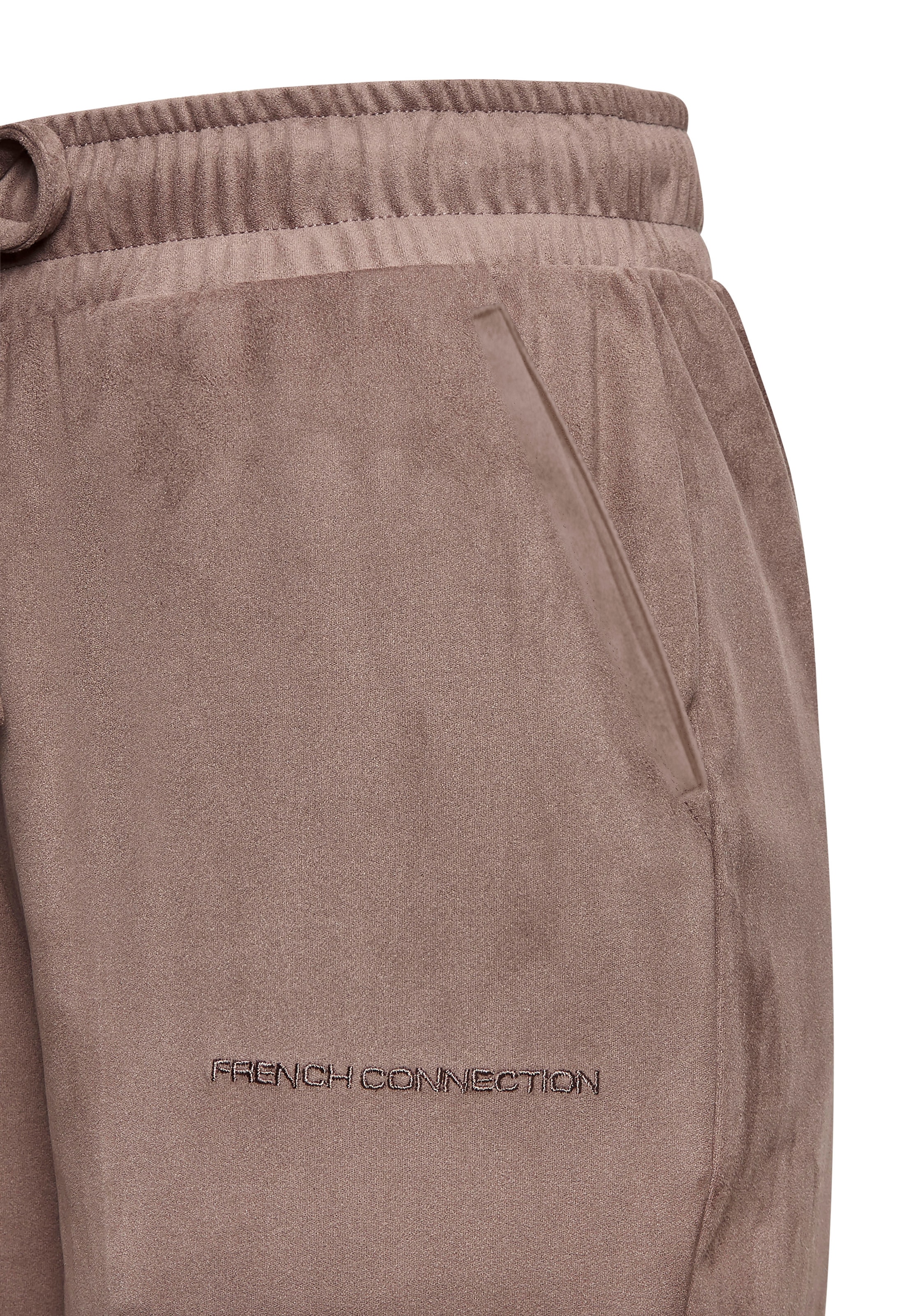 French Connection Schlupfhose  aus Veloursleder-Imitat mit seitlichen Taschen, Loungewear