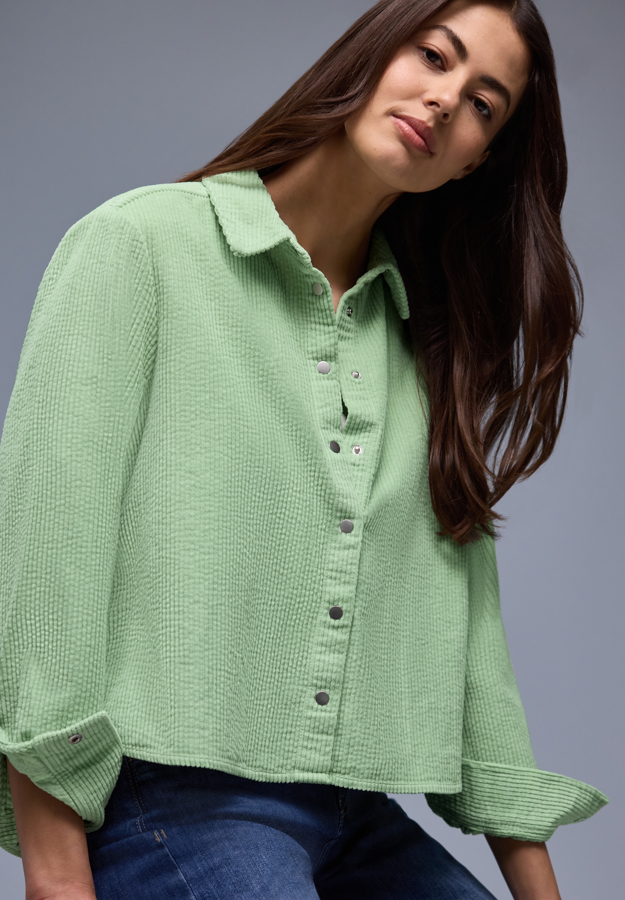 STREET ONE Blouse à manches longues in Cord-Qualität