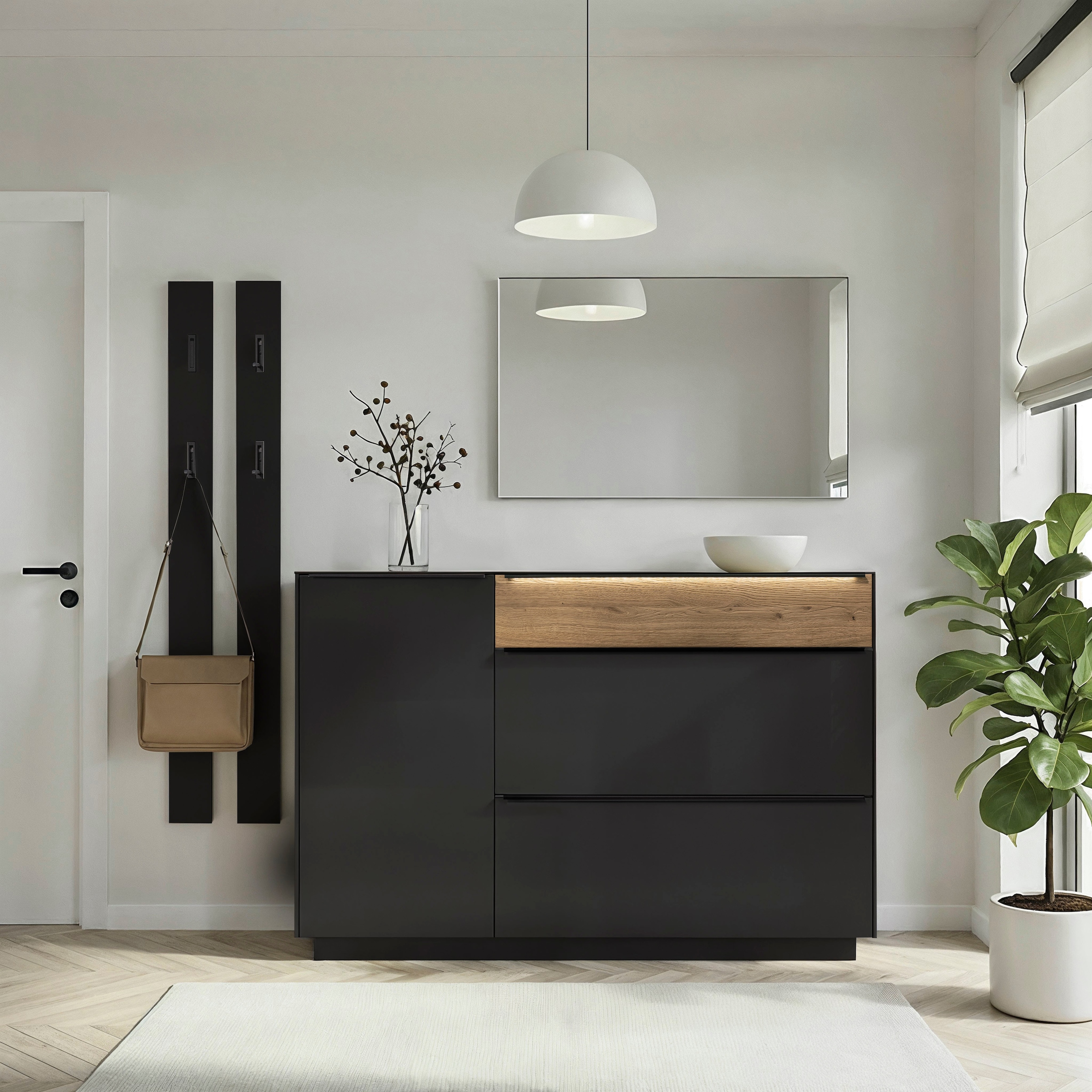Mäusbacher Schuhschrank »Nova Garderobe« inkl. Metallschuhkörbe und  Griffbeleuchtung BHT 107 x 110 x 32 cm