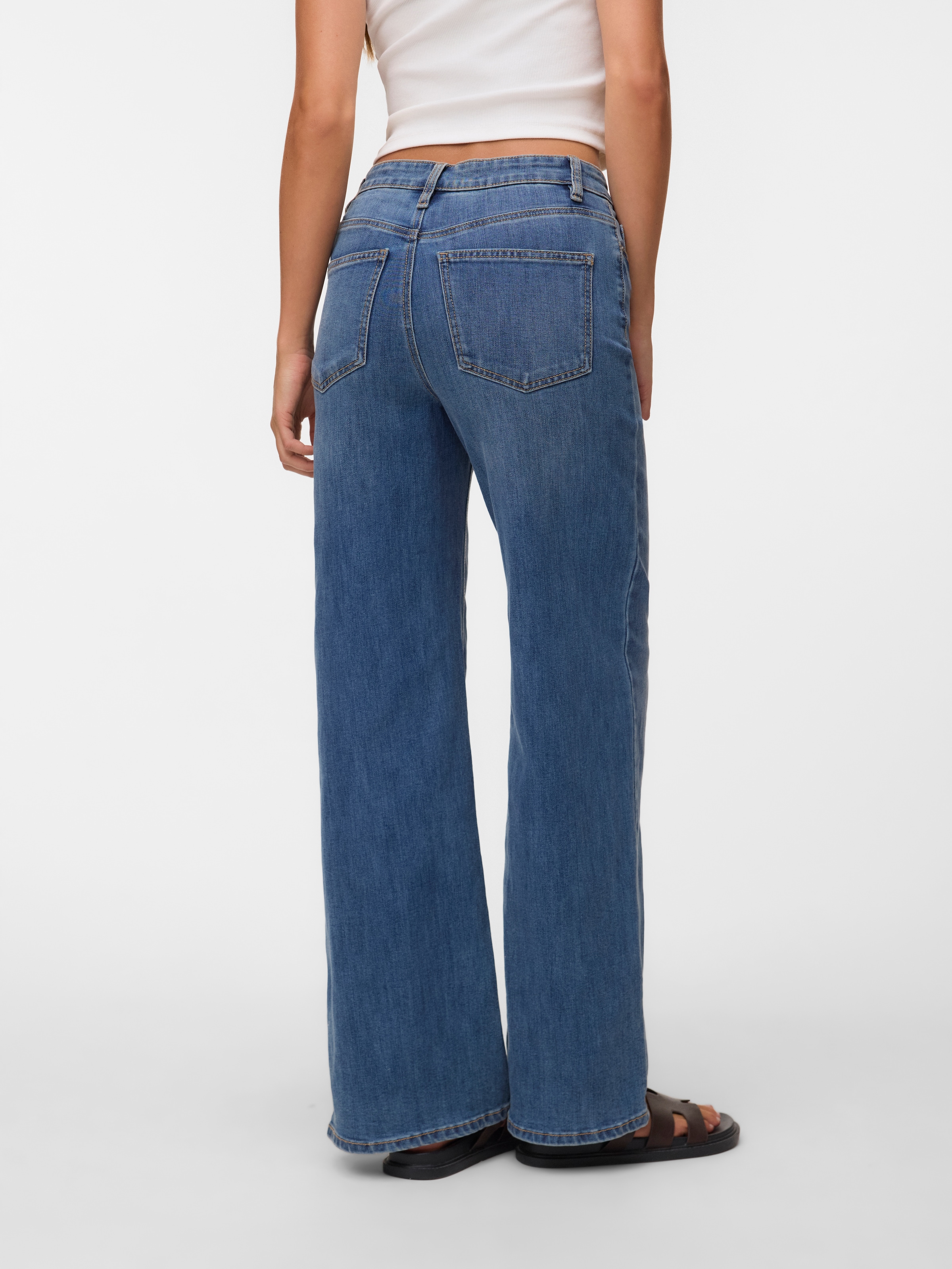 Vero Moda Jeans taille haute »VMOLIVIA STRETCH HR WIDE JNS LI3182 NOOS« mélange de coton, taille haute, coupe large