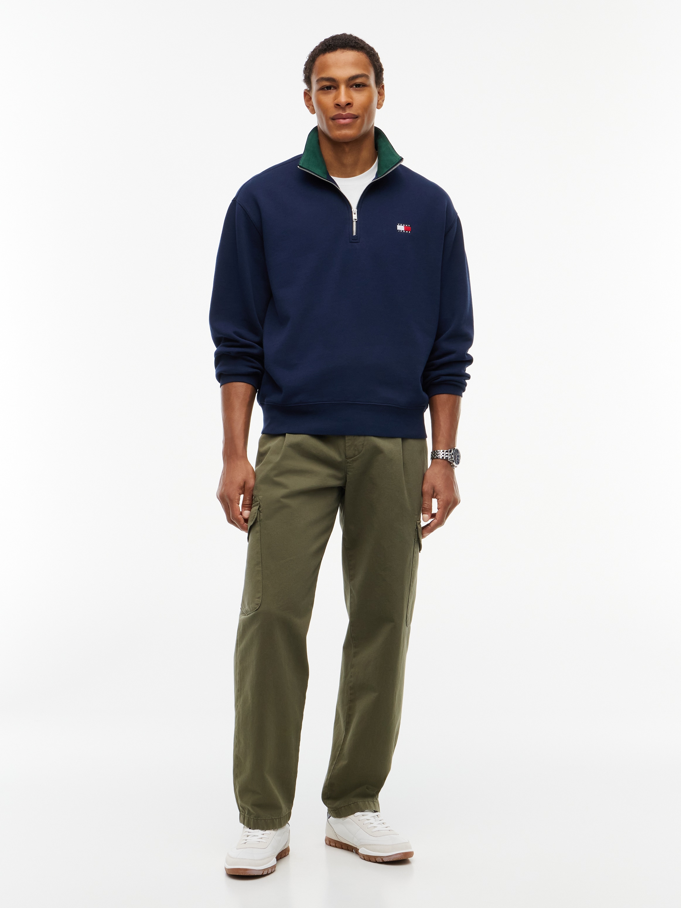 Tommy Jeans Sweat-shirt »RELAXED BRANDED COLLAR«, coupe décontractée avec col Troyer

