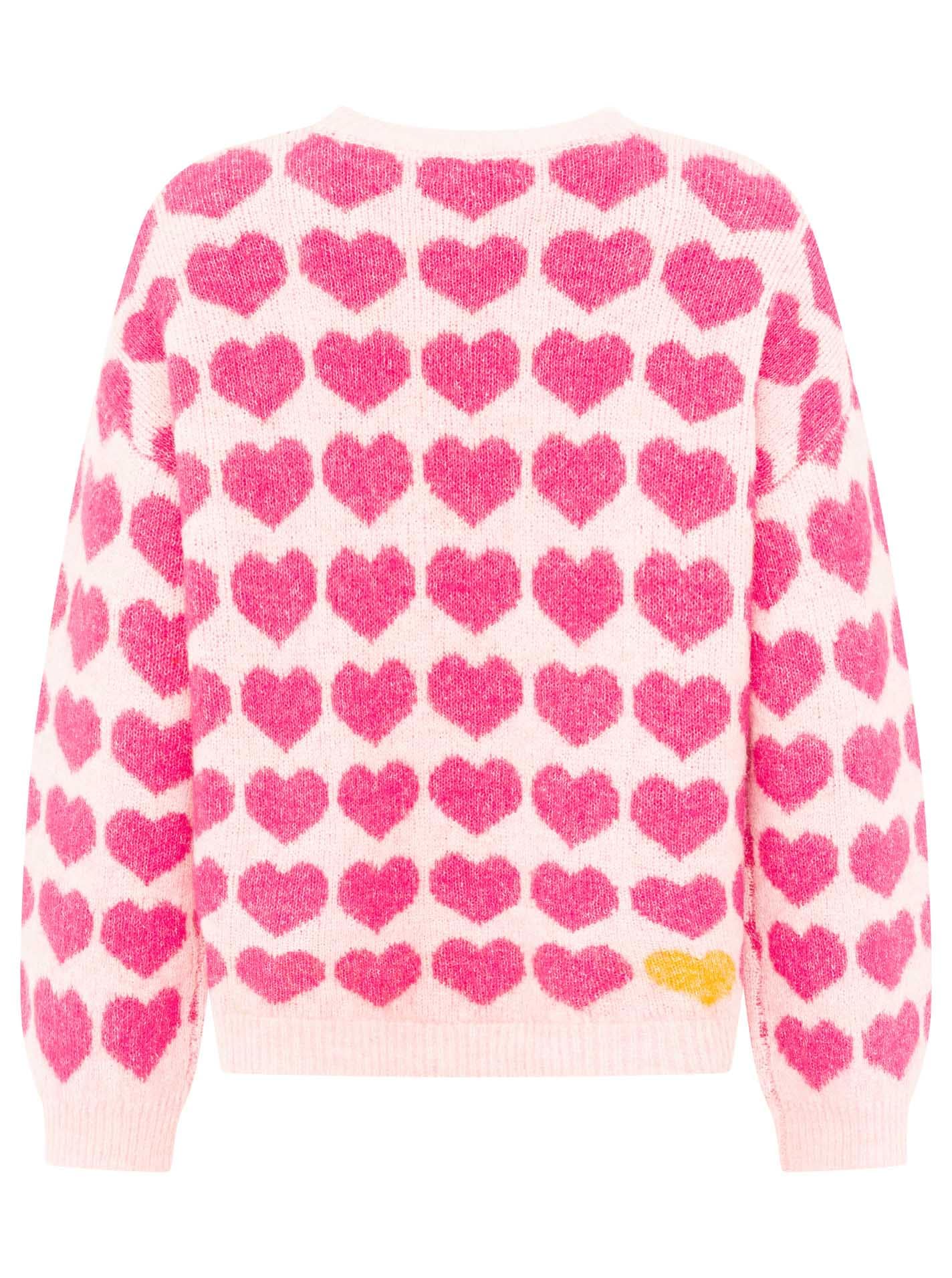 Zwillingsherz Pull en tricot »"HEARTS"« oversize, motif cœur, col rond, épaules tombantes, tricot