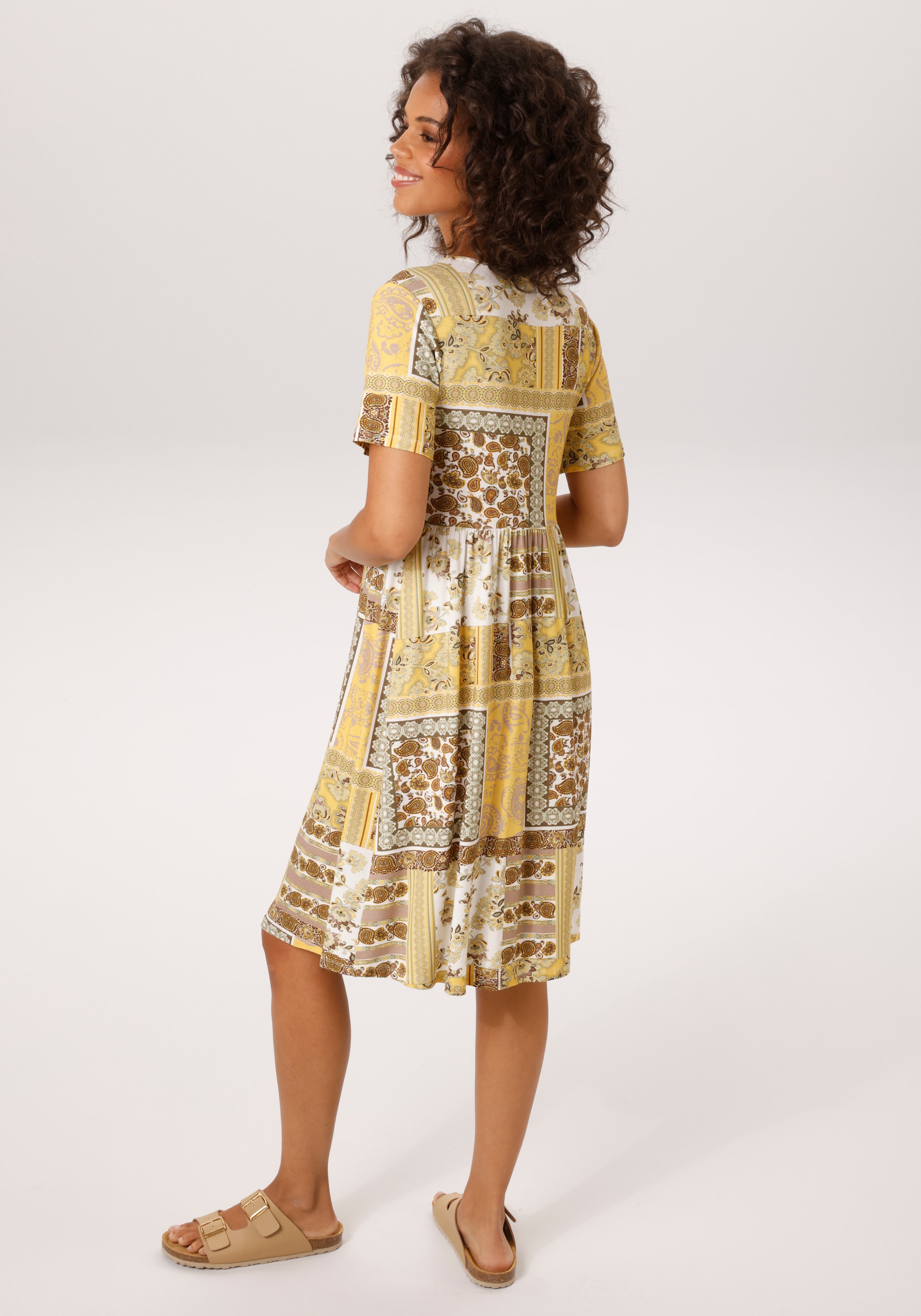 Aniston CASUAL Robe d'été im fantasievollen Patch-Dessin- jedes Teil ein Unikat- NEUE KOLLEKTION