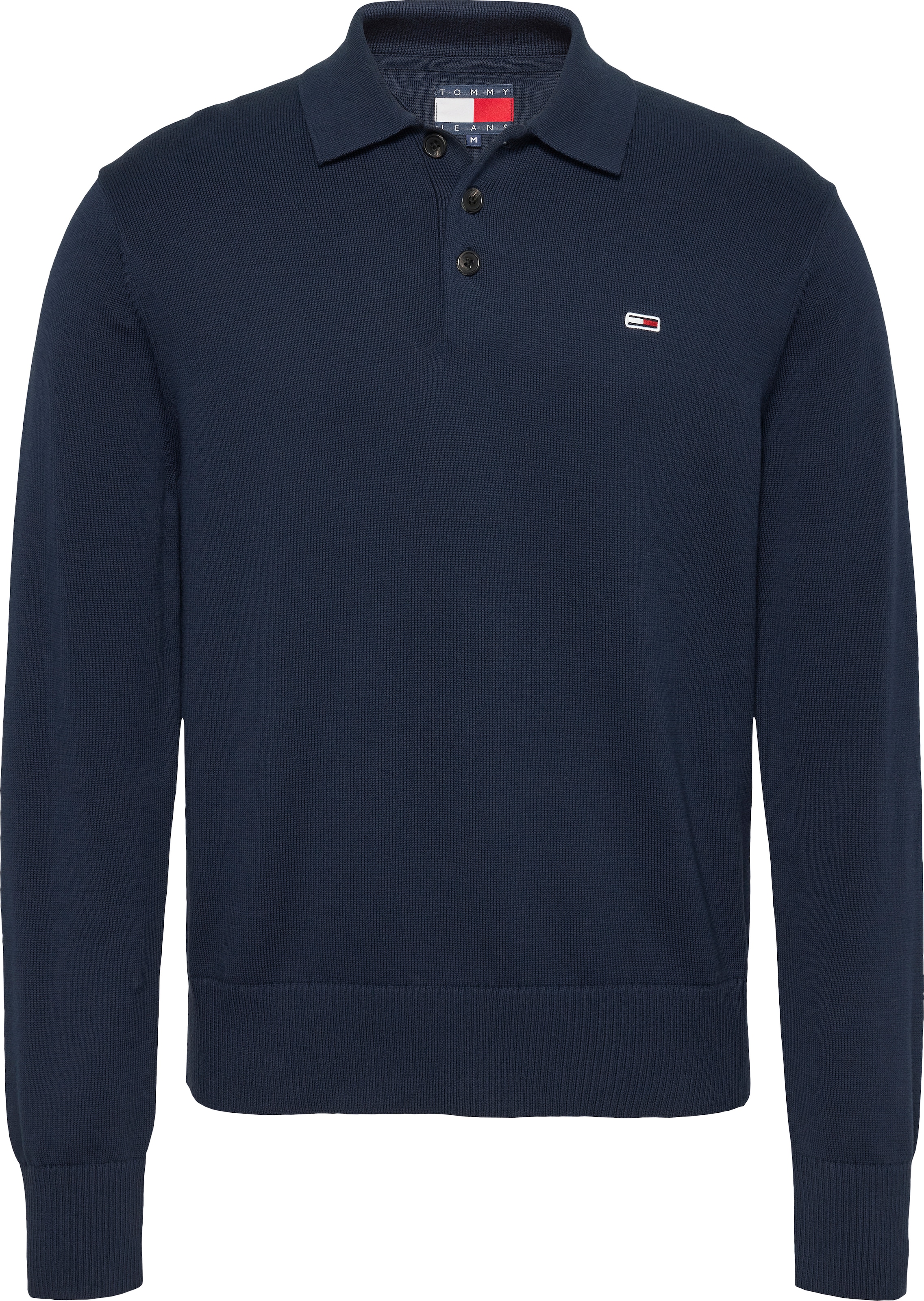 Tommy Jeans Polokragenpullover »TJM SLIM ESSENTIAL POLO SWEATER« mit Logostickerei