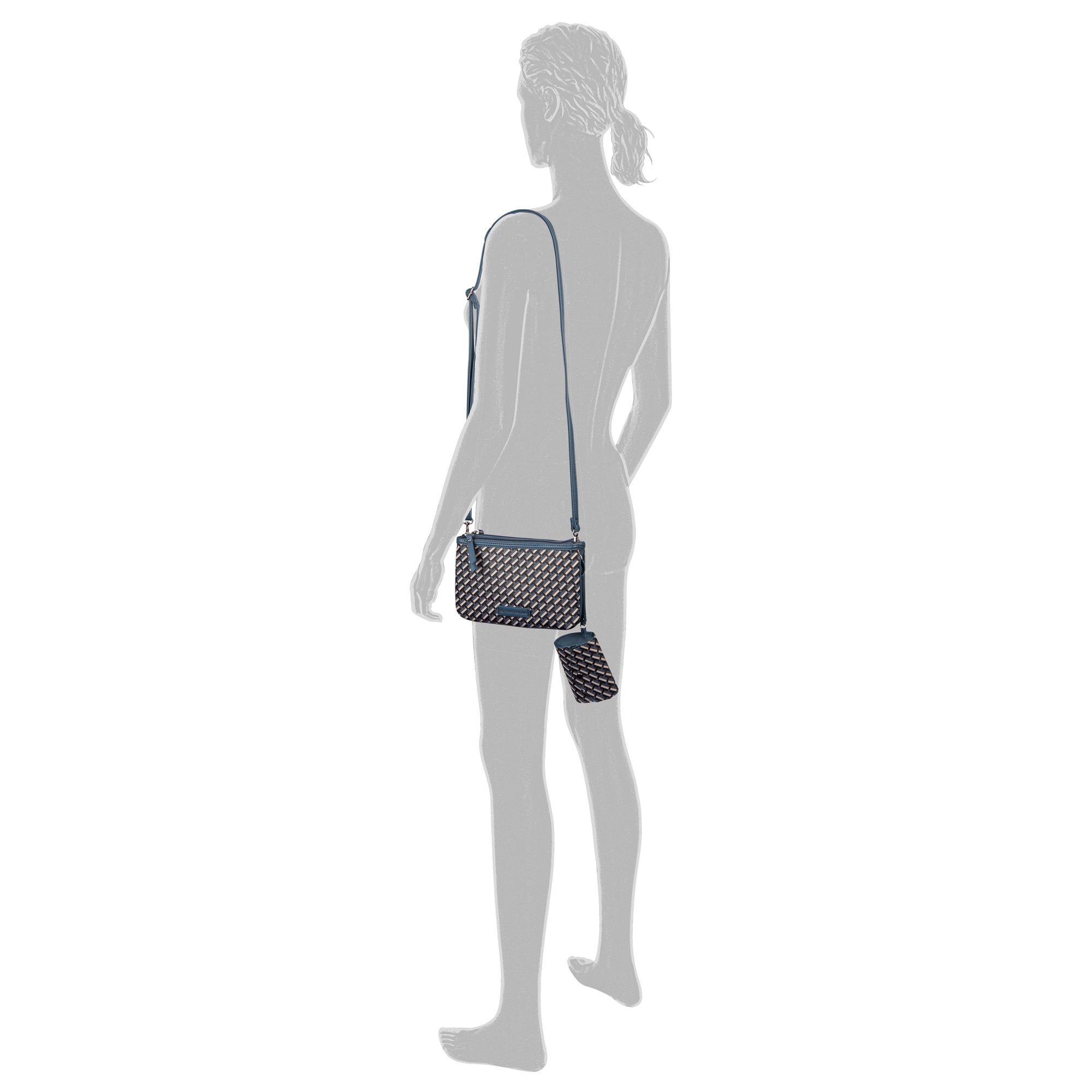 TOM TAILOR Sac à bandoulière »Xenia« avec imprimé géométrique "T" raffiné du logo sur le corps du sac