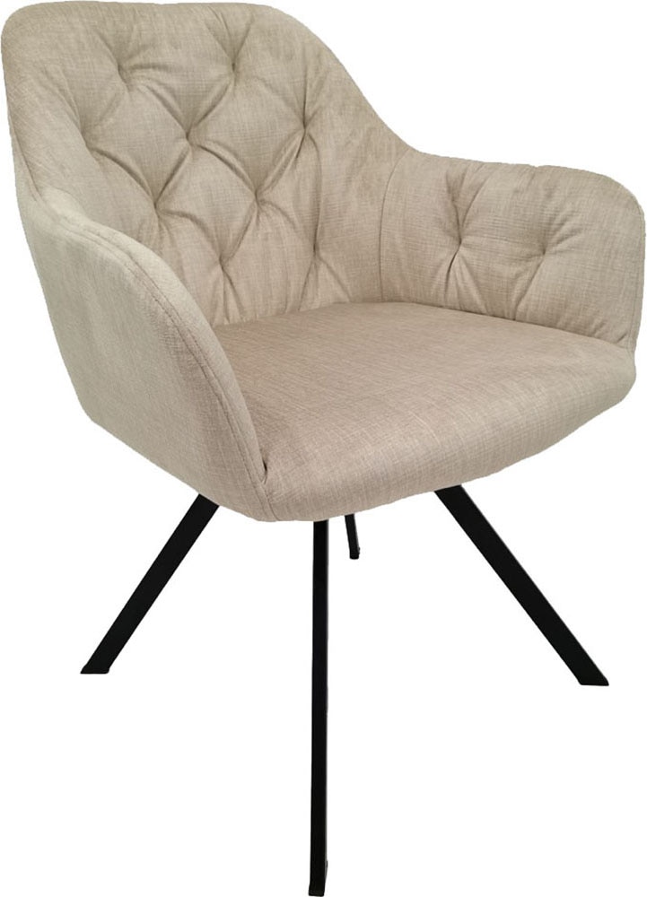 Kayoom Chaise rembourrée »Stuhl Georgia 125 2er-Set, gesteppter Rücken, samtweicher Bezug« (Set) 2 cuis360°-drehbar, elegante Steppung, mit Armlehne,  gesteppter Rücken