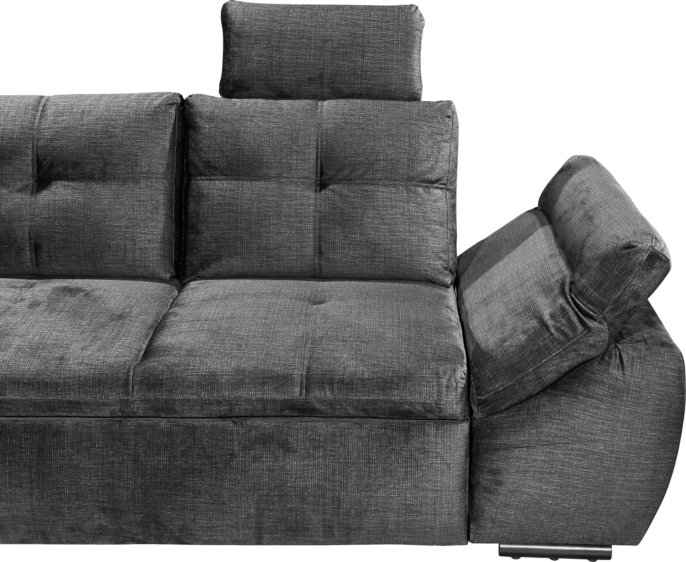 ED EXCITING DESIGN Canapé d'angle »Alija L-Form« mit Bettfunktion, Armteilverstellung & Kopfstützen