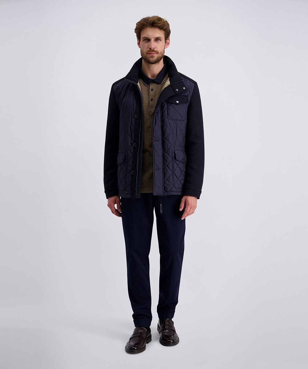 Pierre Cardin Polo à manches longues mit Fischgratmuster