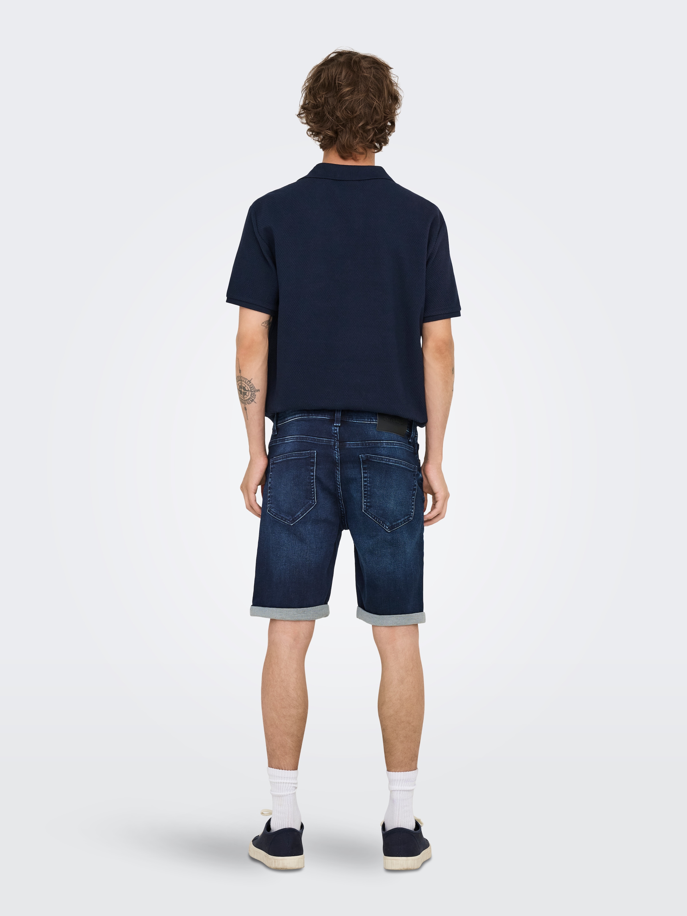 ONLY & SONS Short en jean »ONSPLY JOG DBD 0025 ANA DNM SHORTS NOOS« mélange coton, coupe régulière