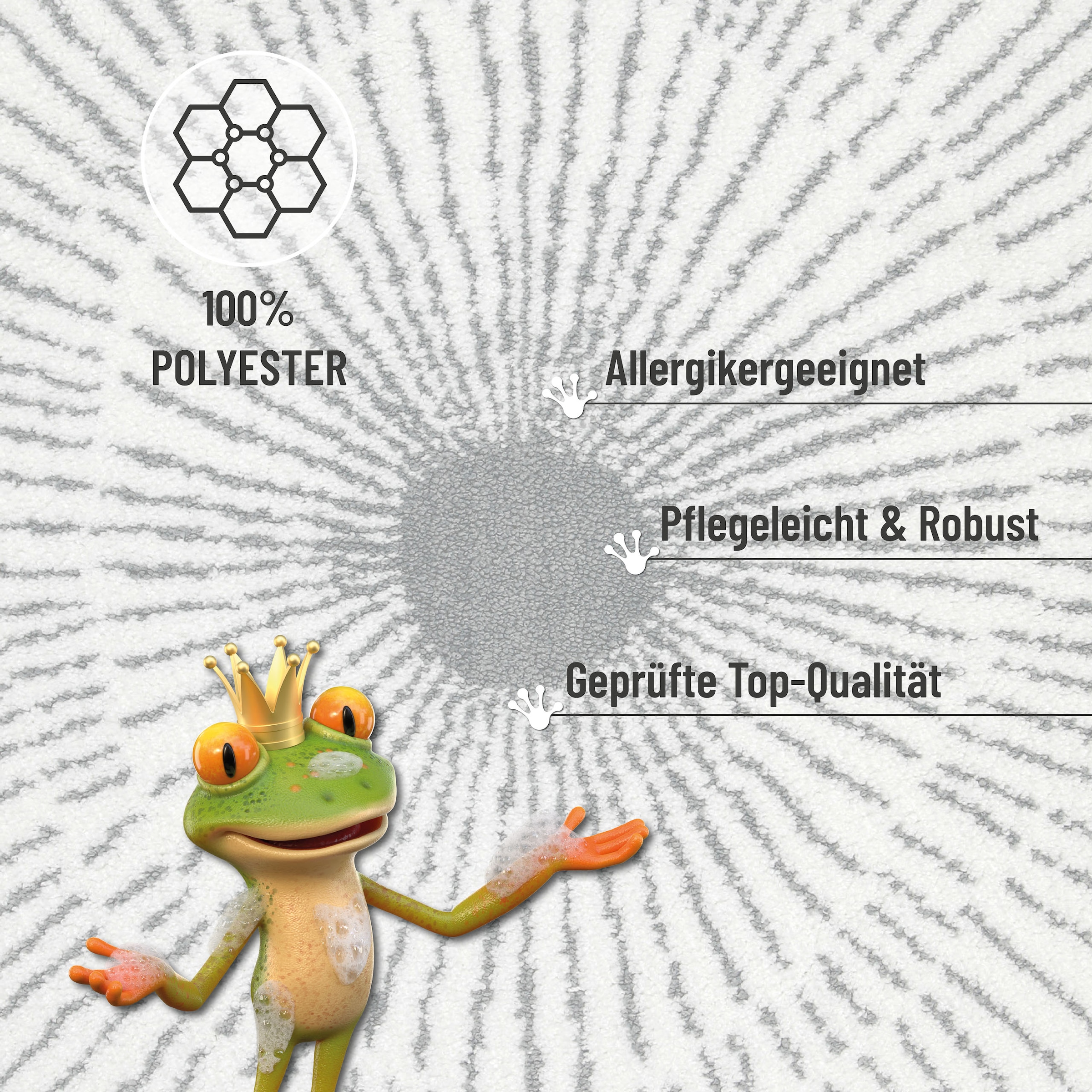 Wecon home Basics Tapis de bain »Jasbeer« Höhe 15 mm waschbar, rutschfest, strapazierfähig, pflegeleicht mit Linien Design