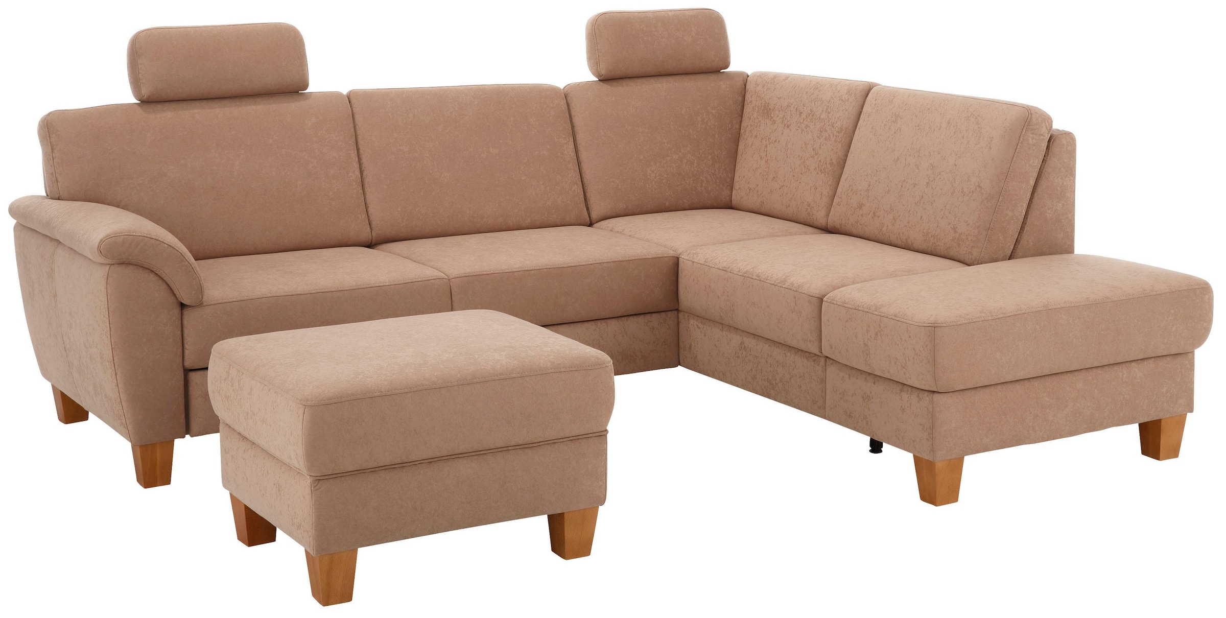 Home affaire Ecksofa »Alta L-Form« mit Federkern und Kontrastnaht, Füsse Buche eichefarben