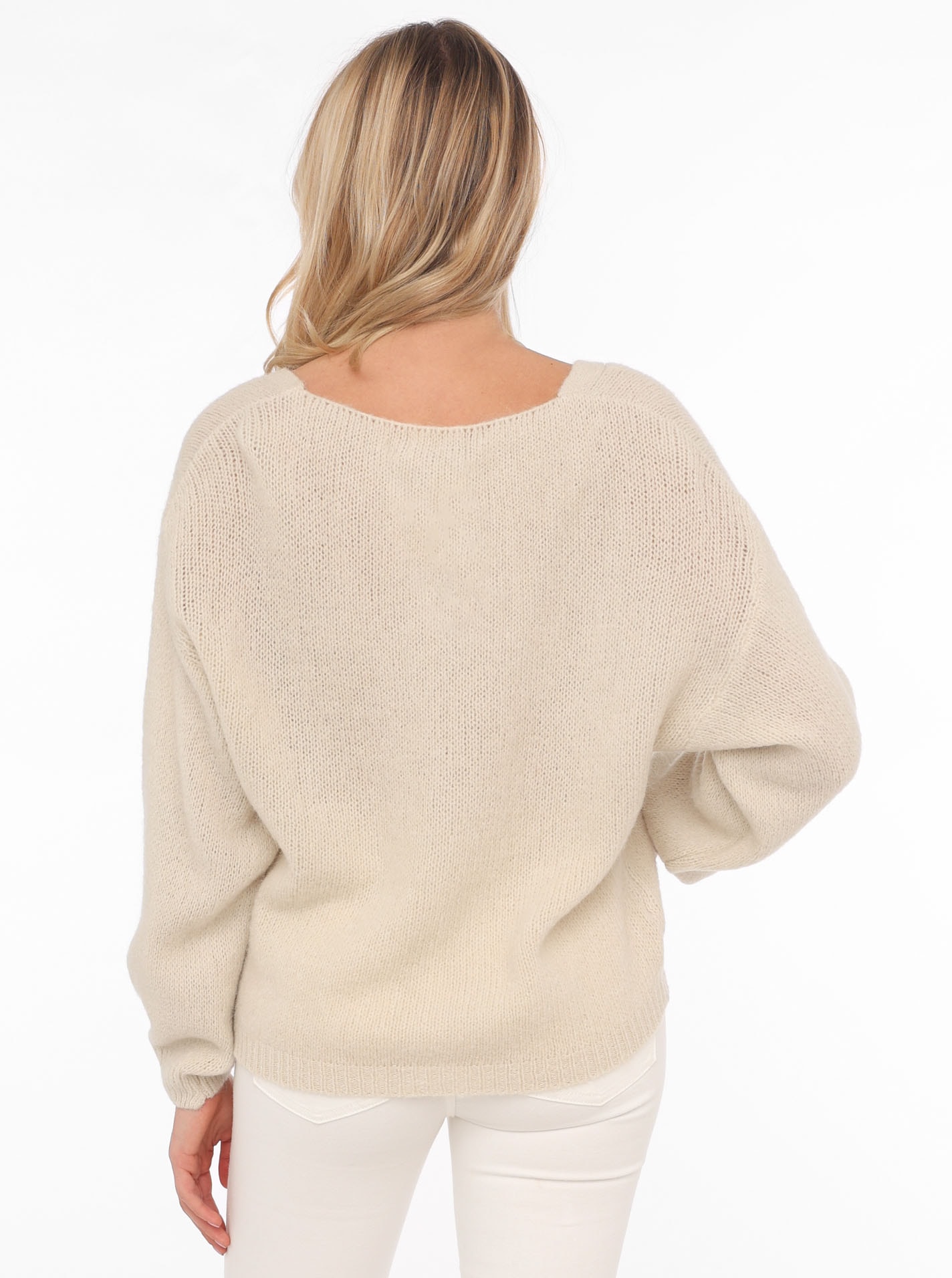 Zwillingsherz Veste en tricot »"Uni"« One Size, Langarm, Knopfleiste, tiefer V-Ausschnitt, Wollanteil