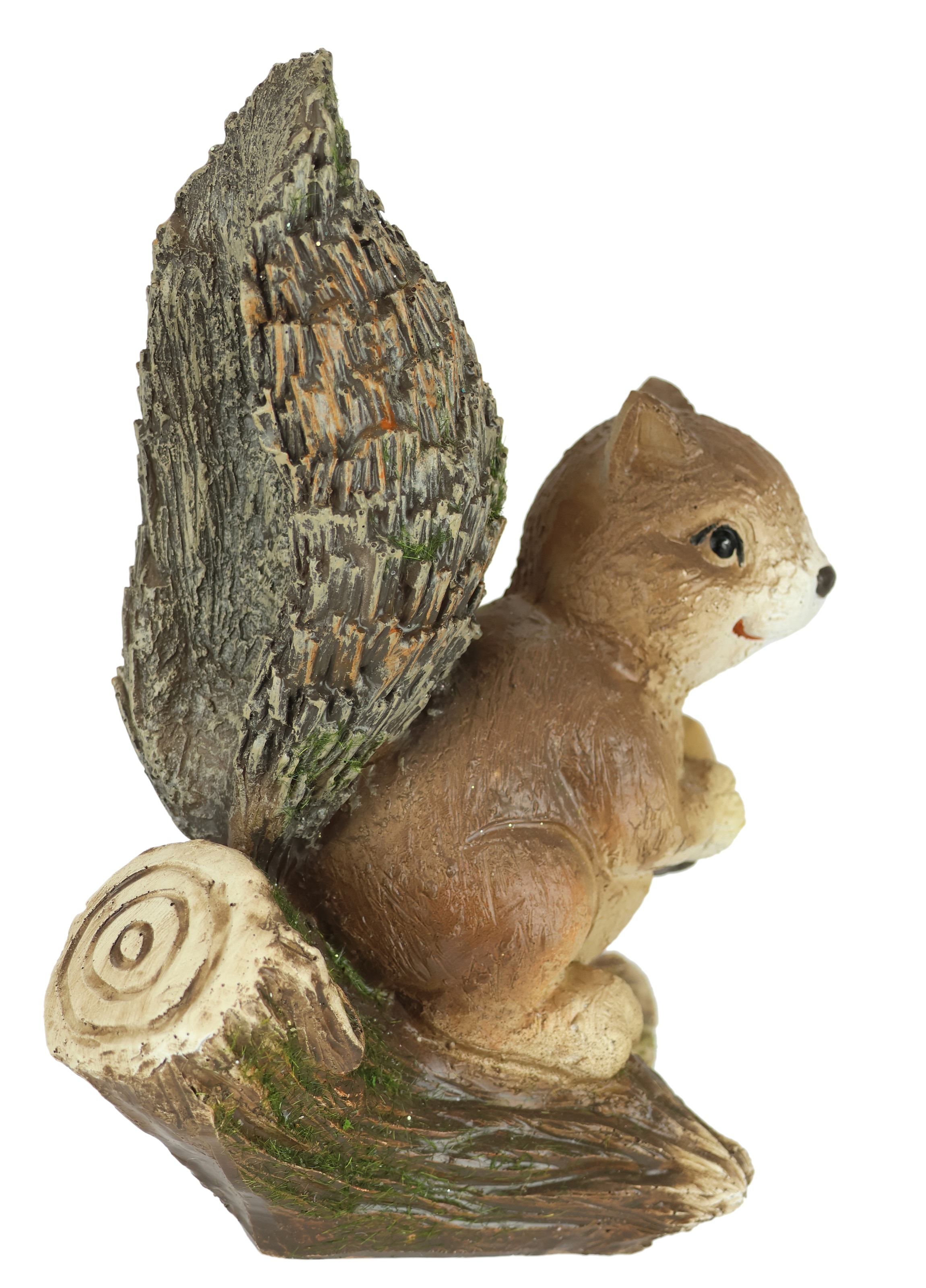I.GE.A. Dekofigur »Eichhörnchen auf Baumstamm« Tierfigur Gartendeko Herbstdeko Winterdeko Statue Tierfigur Skulptur