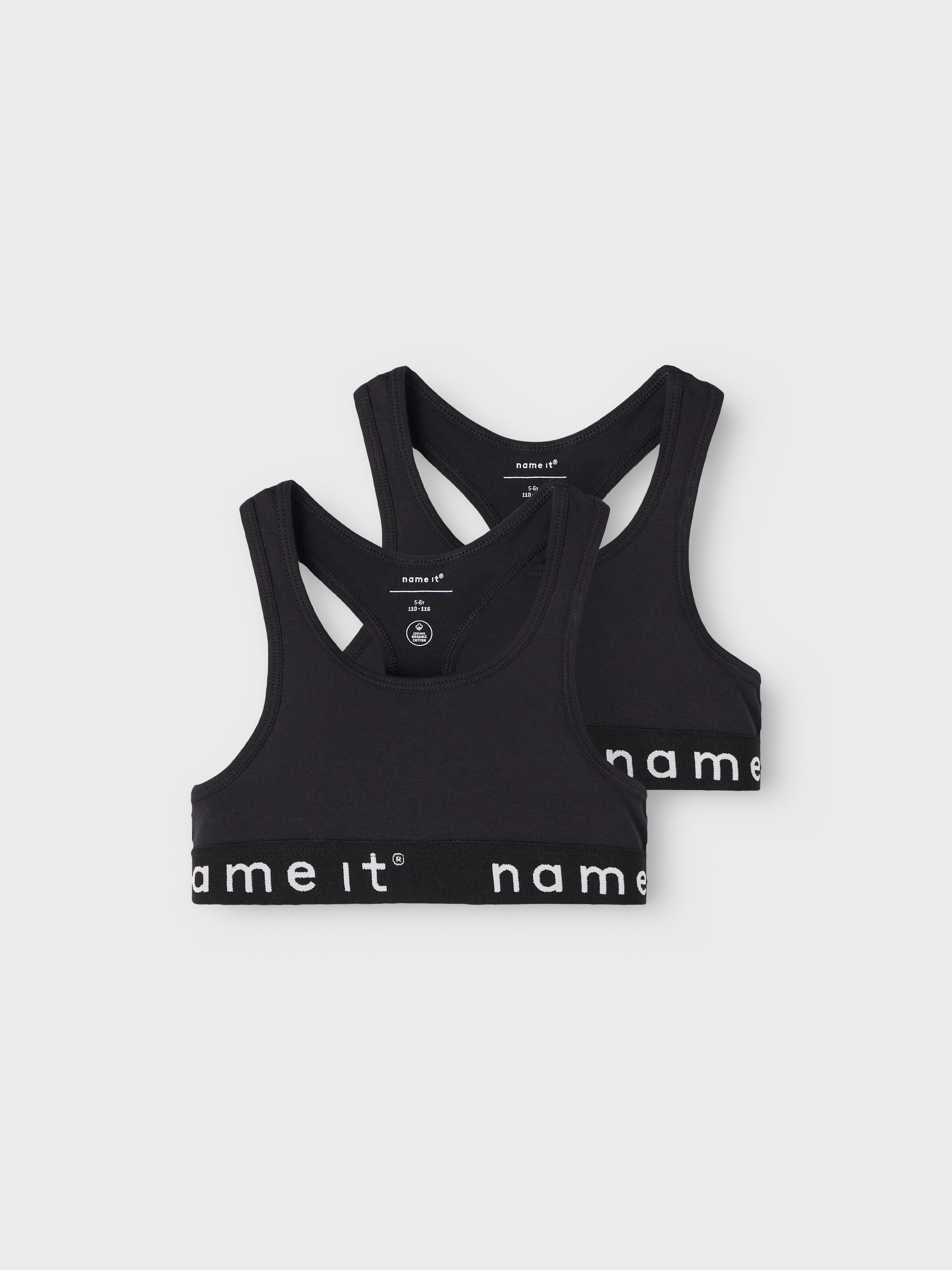 Name It Bustier »NKFSHORT TOP 2P NOOS« Paquet, 2 unis, décontracté, près du corps, coton