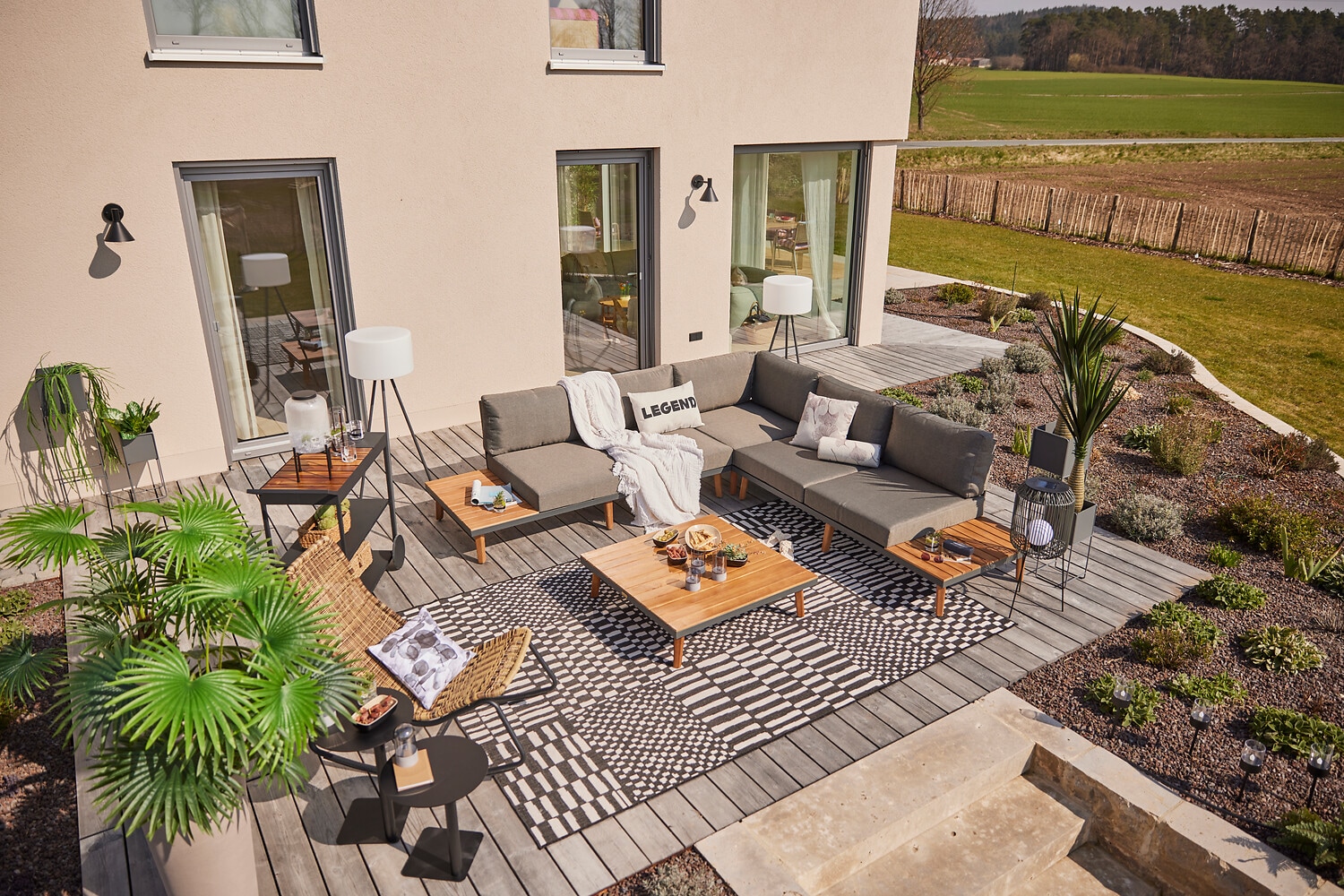 Ted Baker Teppich »Barkham , Wendeteppich« rechteckig 8 mm Höhe Designteppich, Wetterfest, Pflegeleicht, Modern, Wohnzimmer, Terrasse