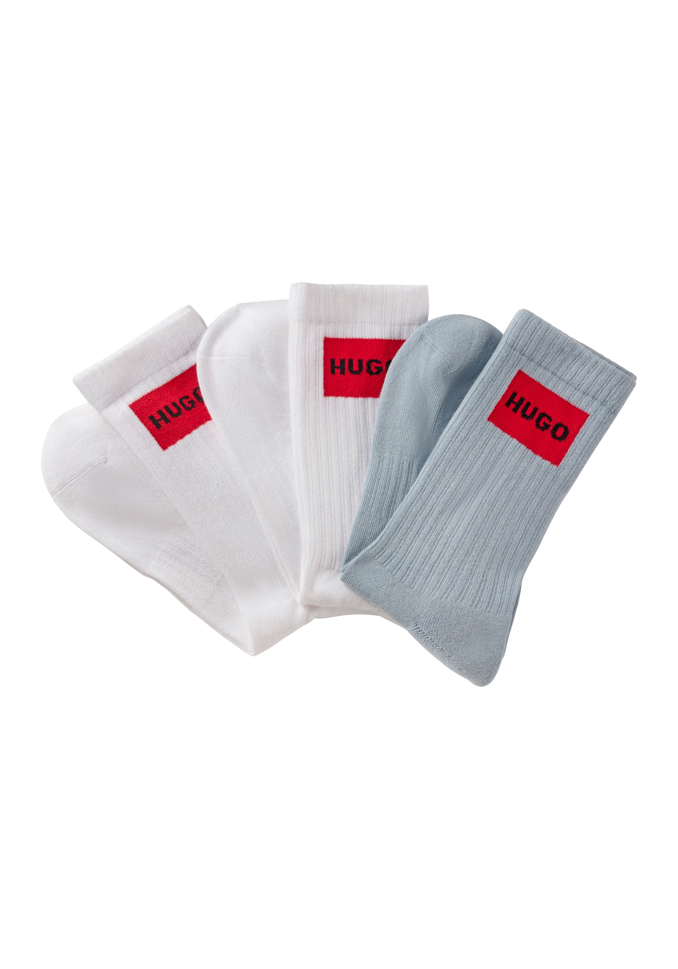 HUGO Underwear Chaussettes de loisirs »3P QS RIB LABEL« Packung, 3er, 3 cuis tlg. mit kontrastfarbenen HUGO Logo