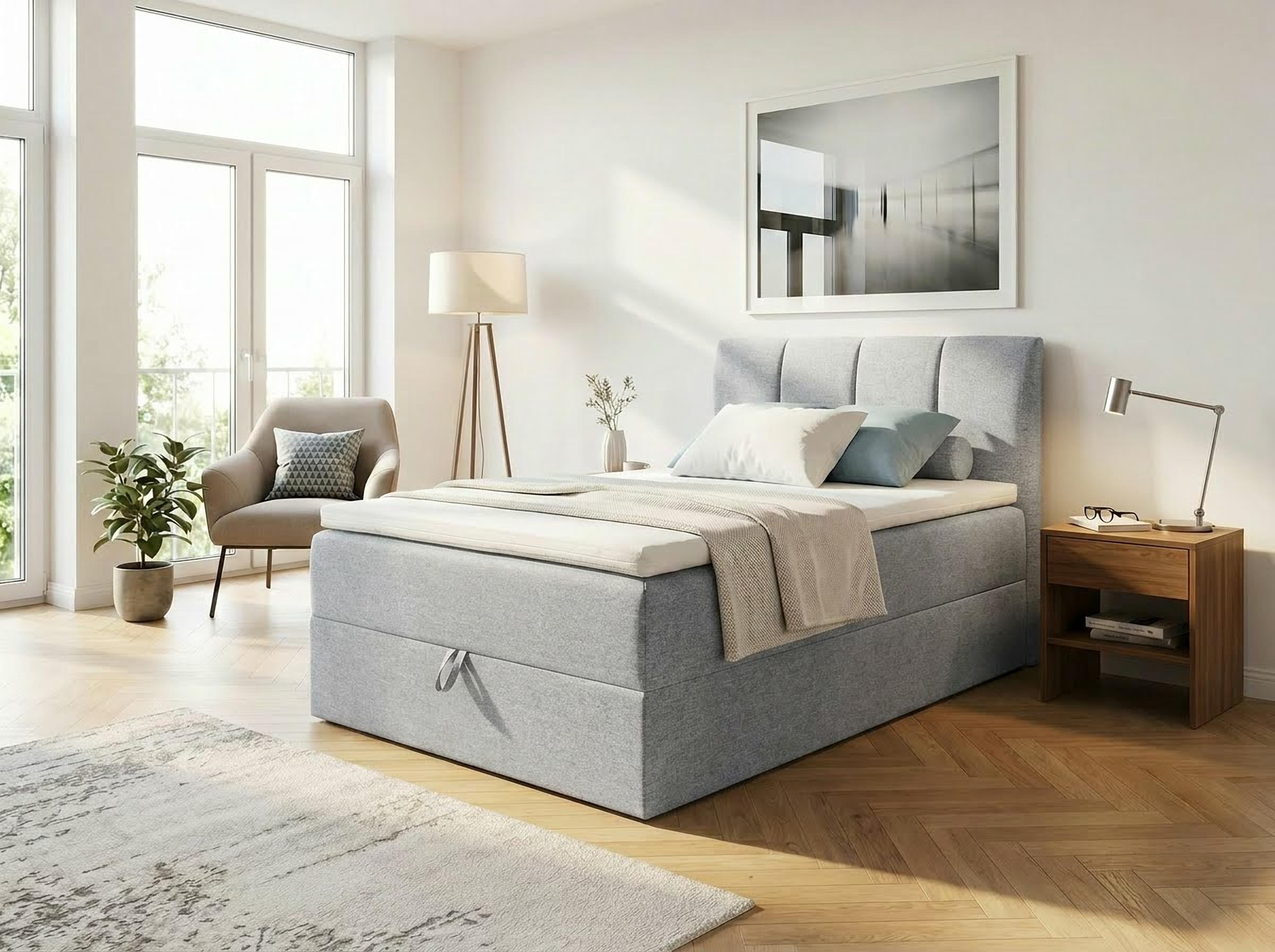 ED EXCITING DESIGN Boxbett »"Granada"  inkl. Bettkasten und Topper« erhältlich in den Grössen 120x200cm, 160x200cm & 180x200cm