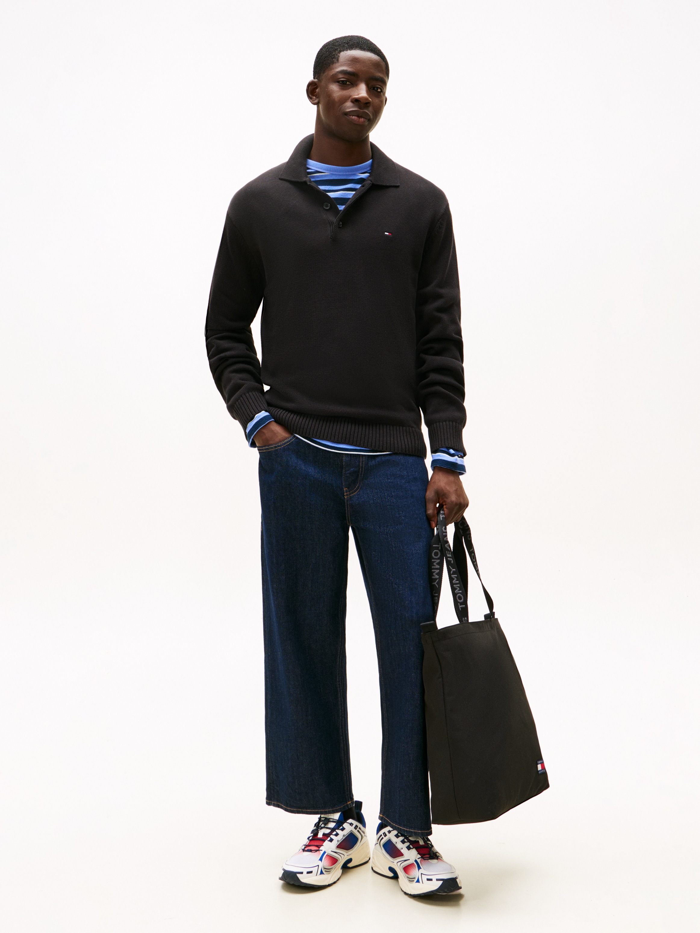 Tommy Jeans Pull à col polo »TJM ESSENTIAL POLO« slim fit, Feinstrick