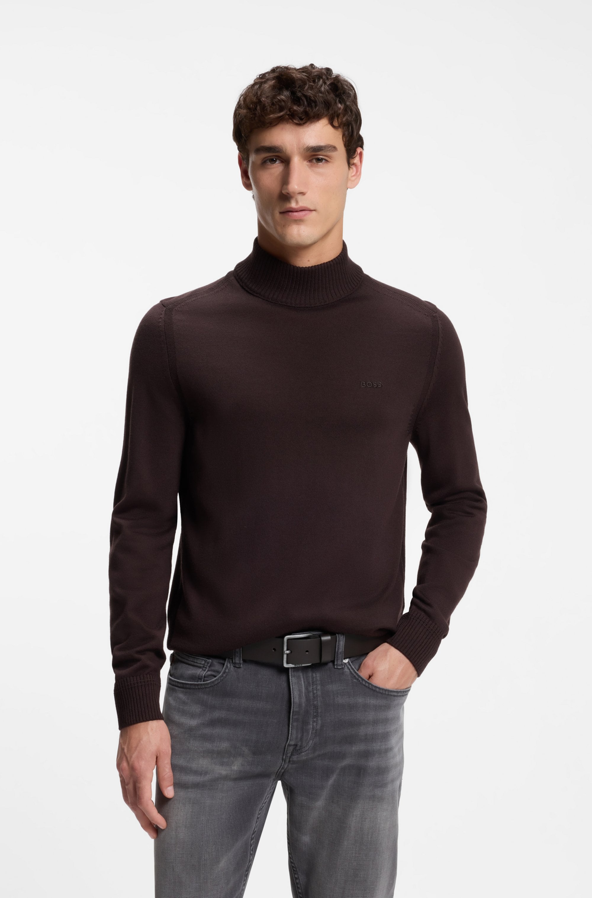 BOSS Ledergürtel »Jeeko_Sz40« mit matter Schliesse