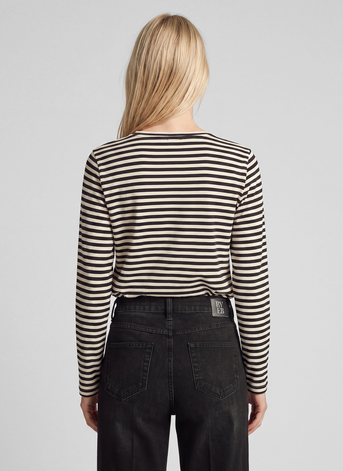 Rabe T-shirt à manches longues au design rayé et avec imprimé