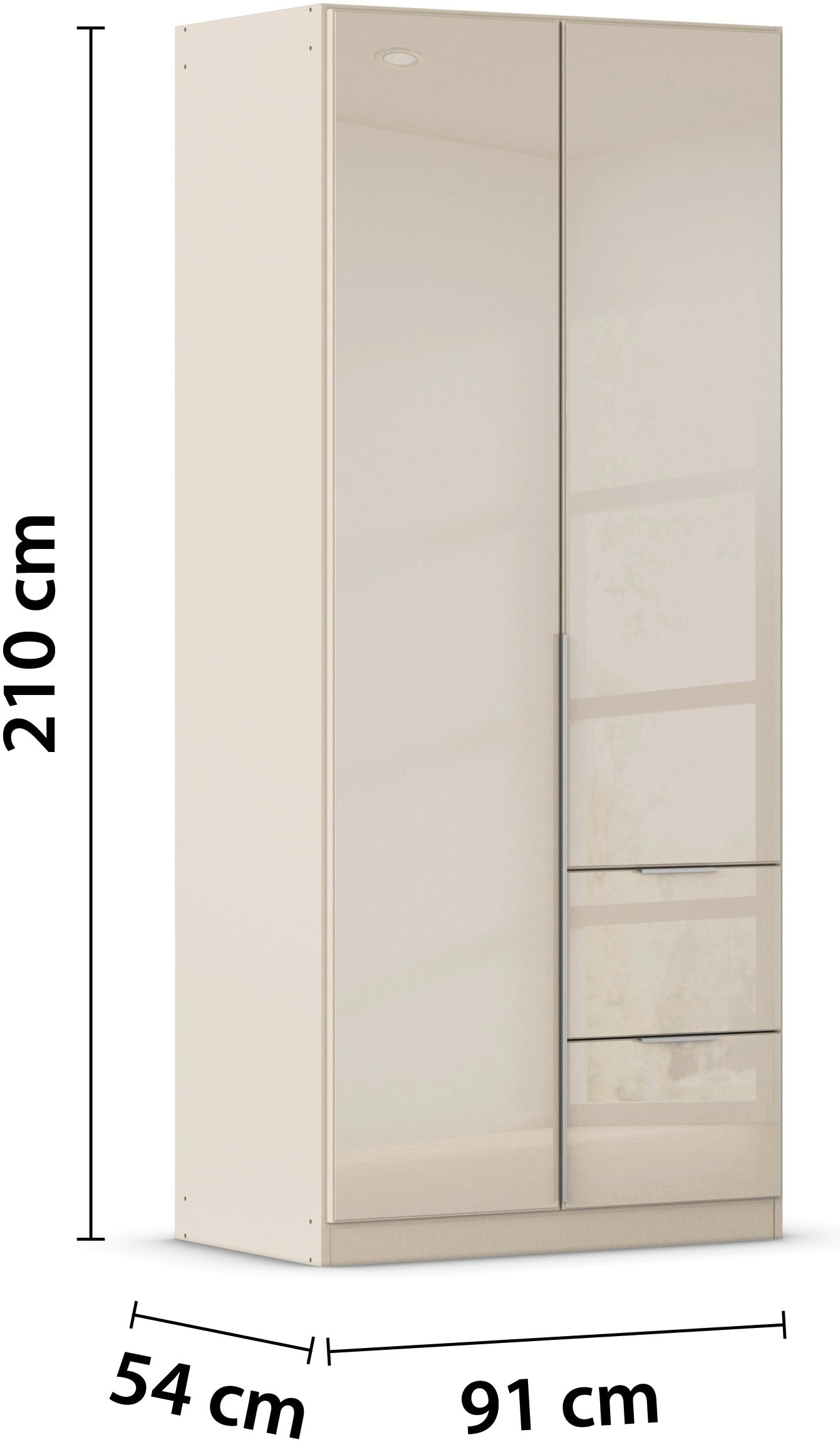 GOODproduct Drehtürenschrank »Kleiderschrank Kleiderschränke Schrank Garderobe AGORDO mit Glasfront« in zwei Griff-Farben, Breiten 91-360 cm,  mit Aussenschubkästen, in 7 Breiten und 2 Höhen MADE IN GERMANY