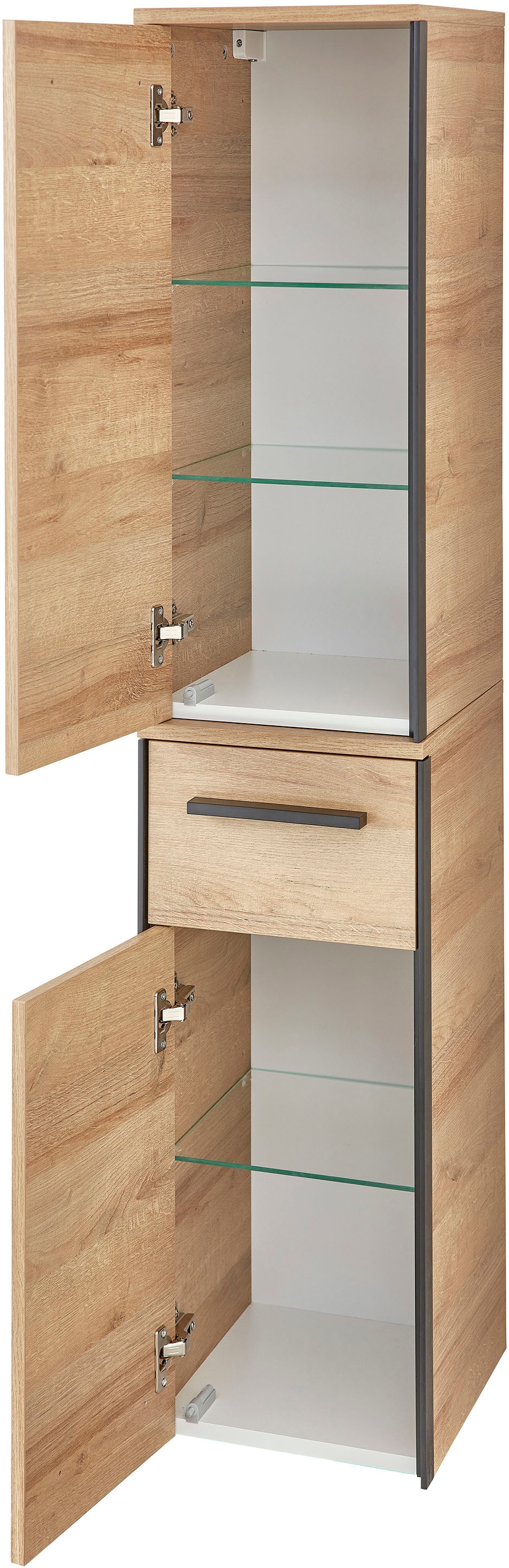 Saphir Ensemble de meubles de salle de bain »Quickset 395 5-teilig, Waschbeckenunterschrank mit LED-Spiegelschrank« 6 cuis tlg.